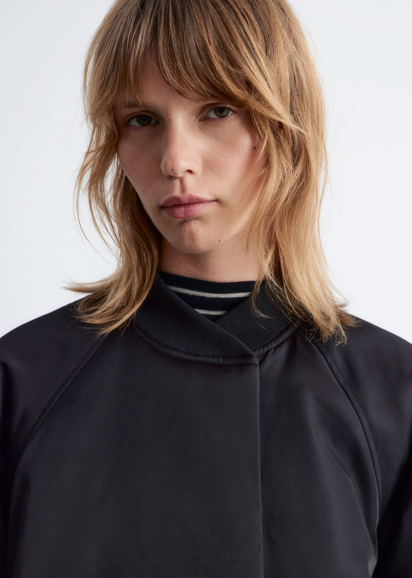 Voluminous-Sleeve Bomber Jacket