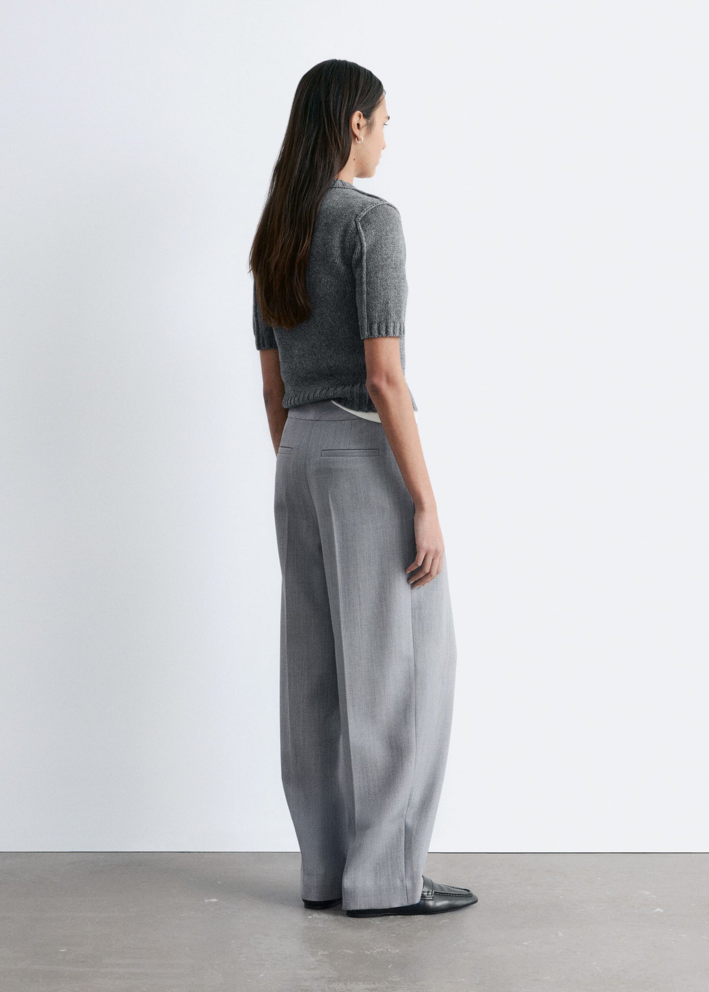 Wool-Blend Tailored Trousers