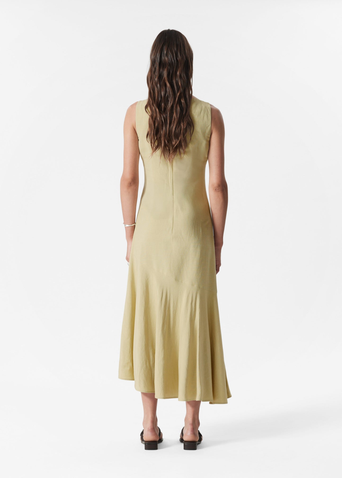 Asymmetric Wrap-Knot Midi Dress