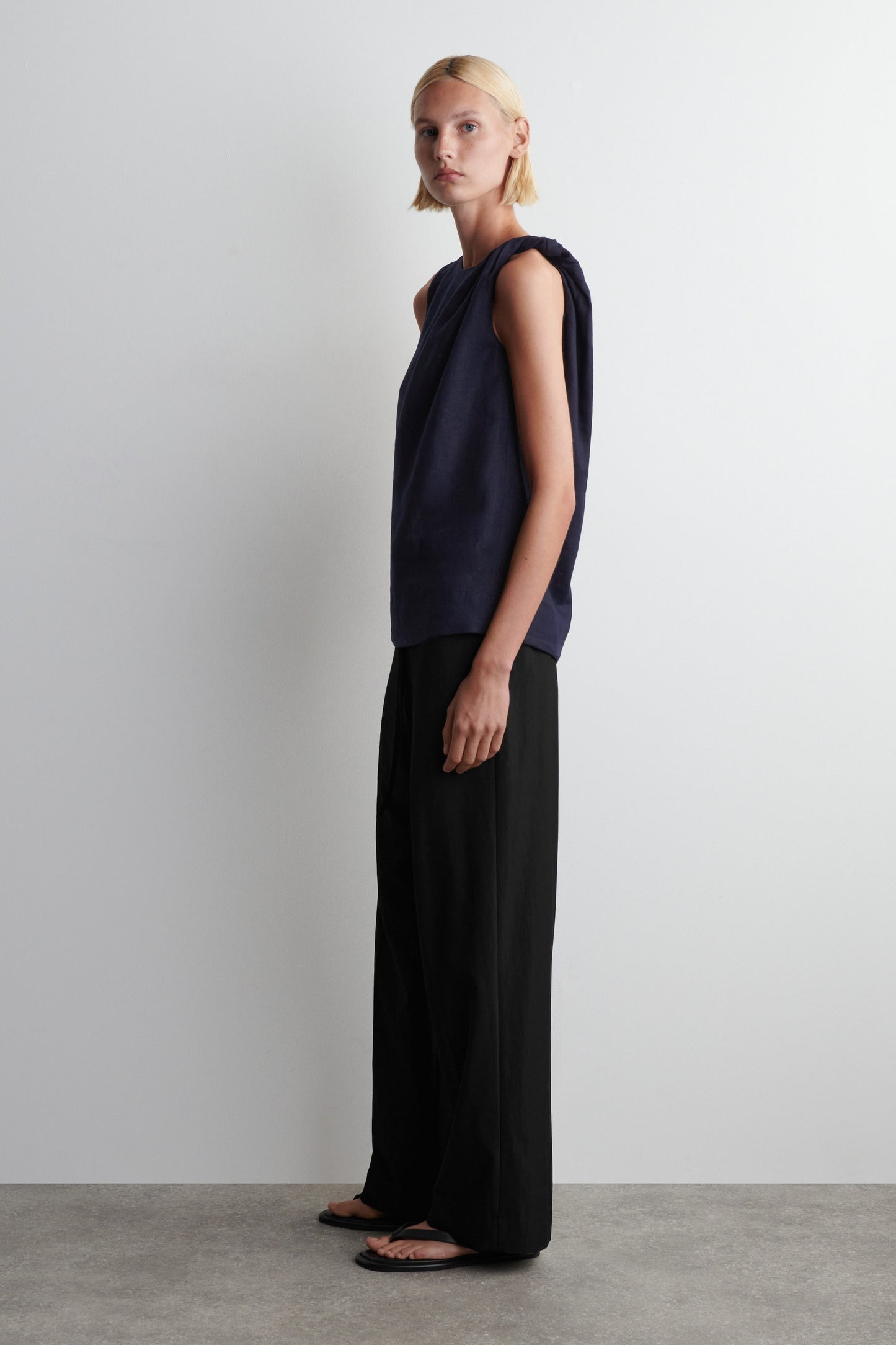Twisted-Detail Linen Top