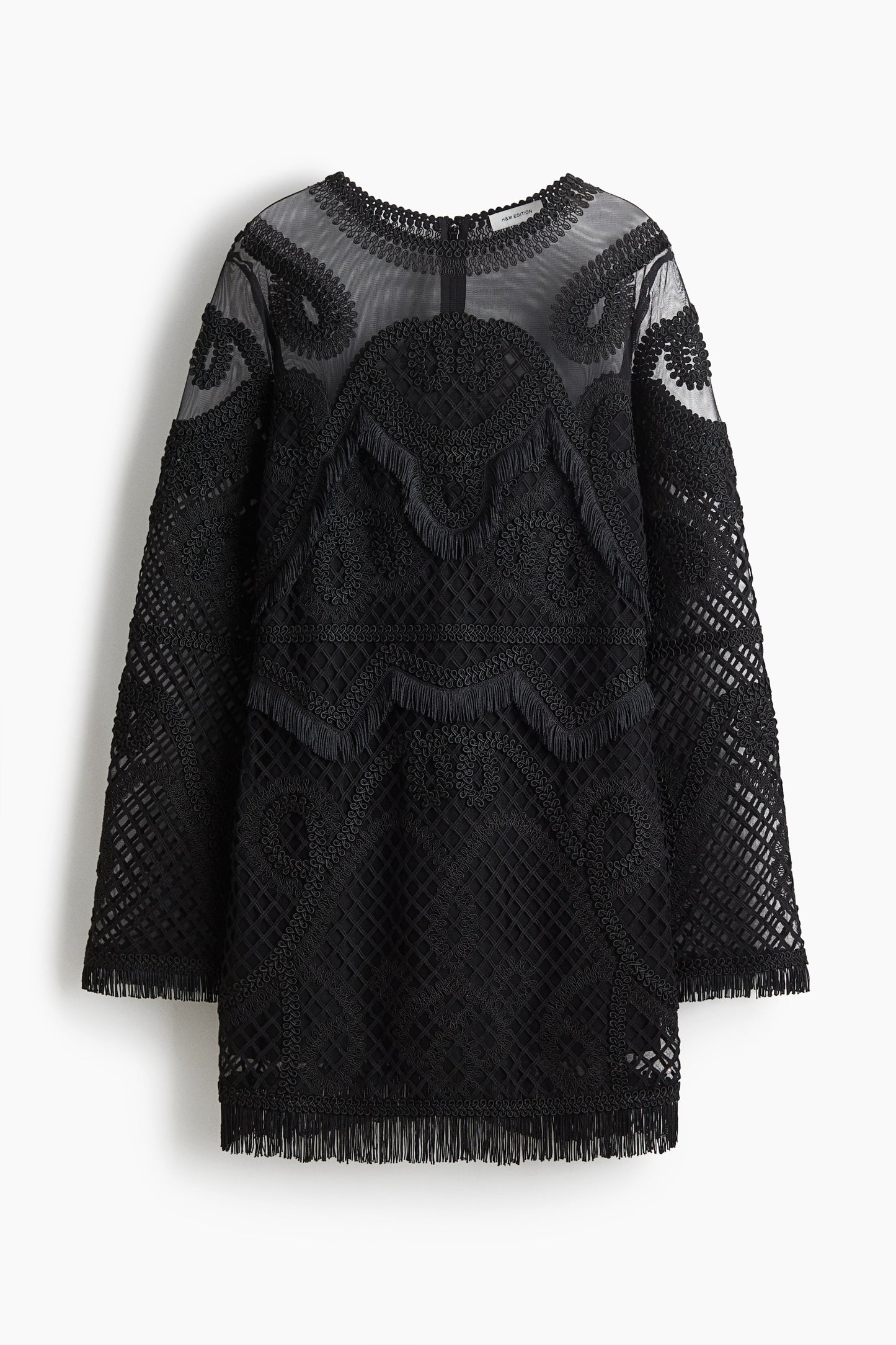 Embroidered mesh dress