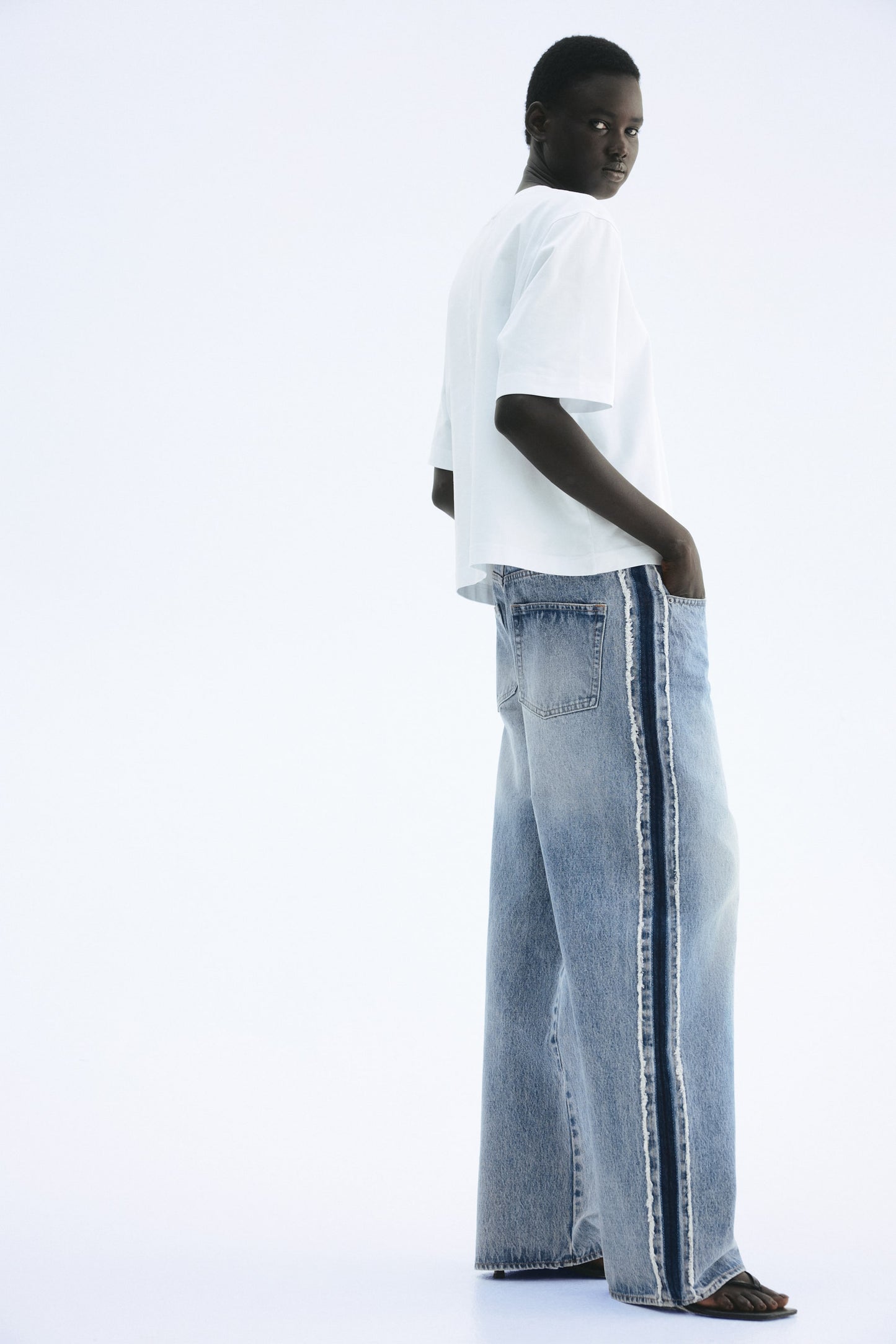 Side-panelled jeans