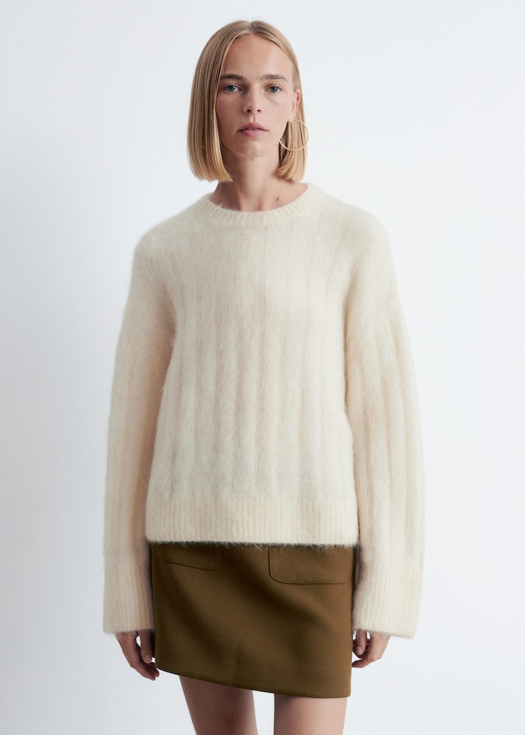 Mohair-Blend Rib-Knit Jumper