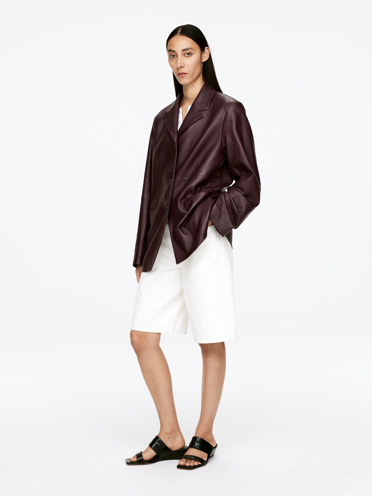 Single-Breasted Leather Jacket
