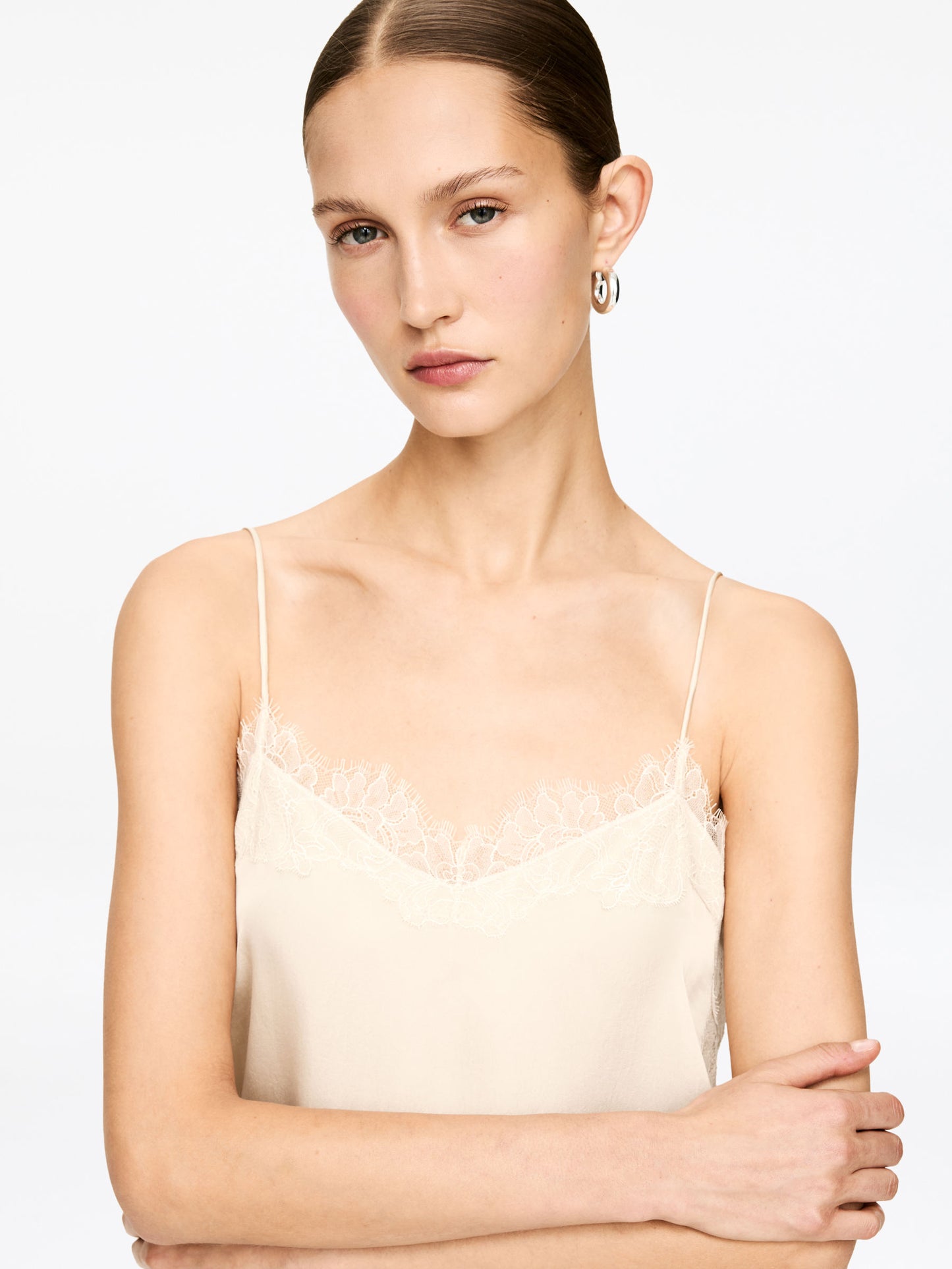 Lace-Detail Strap Top
