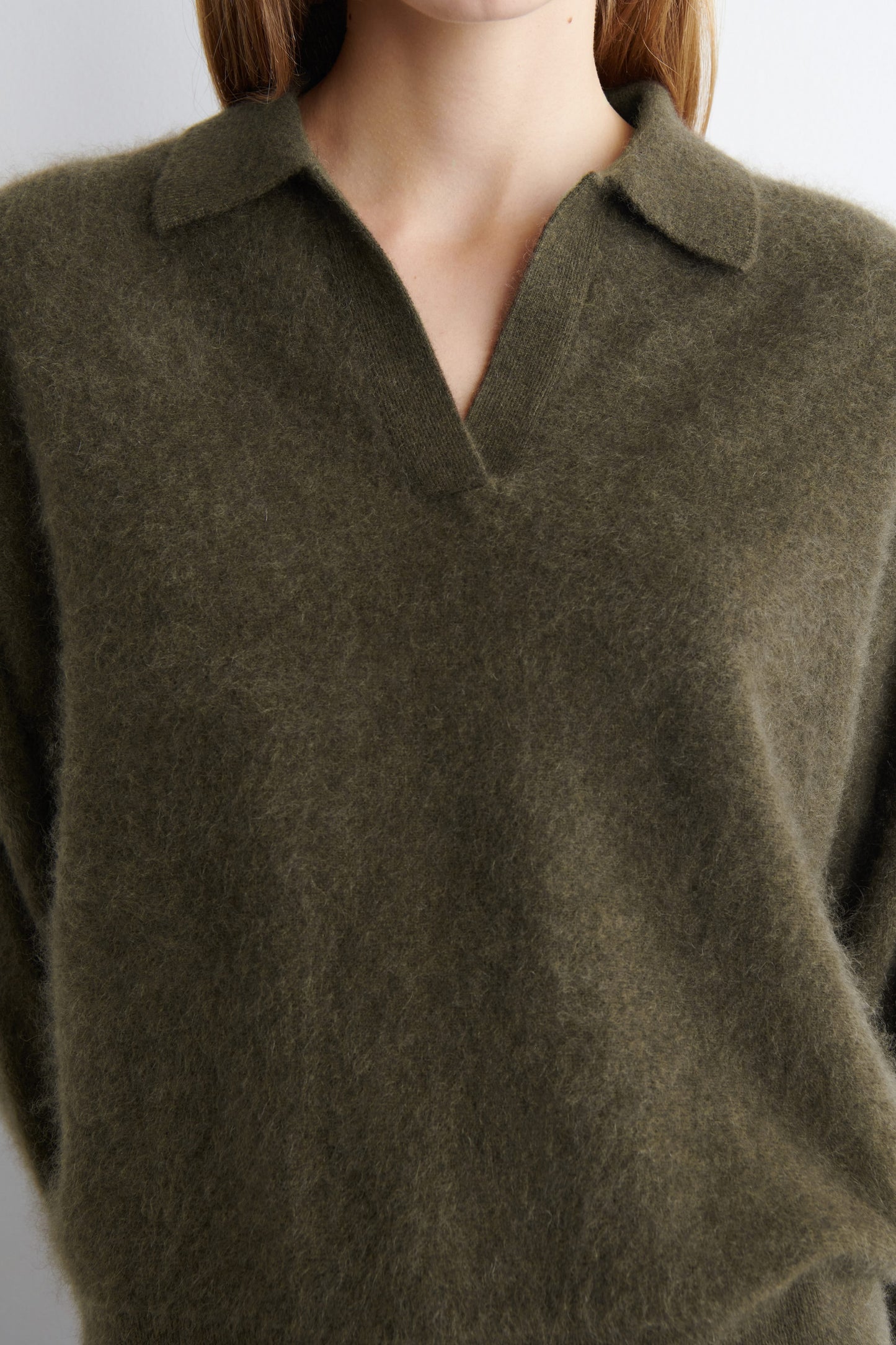 Brushed-Cashmere Polo Jumper