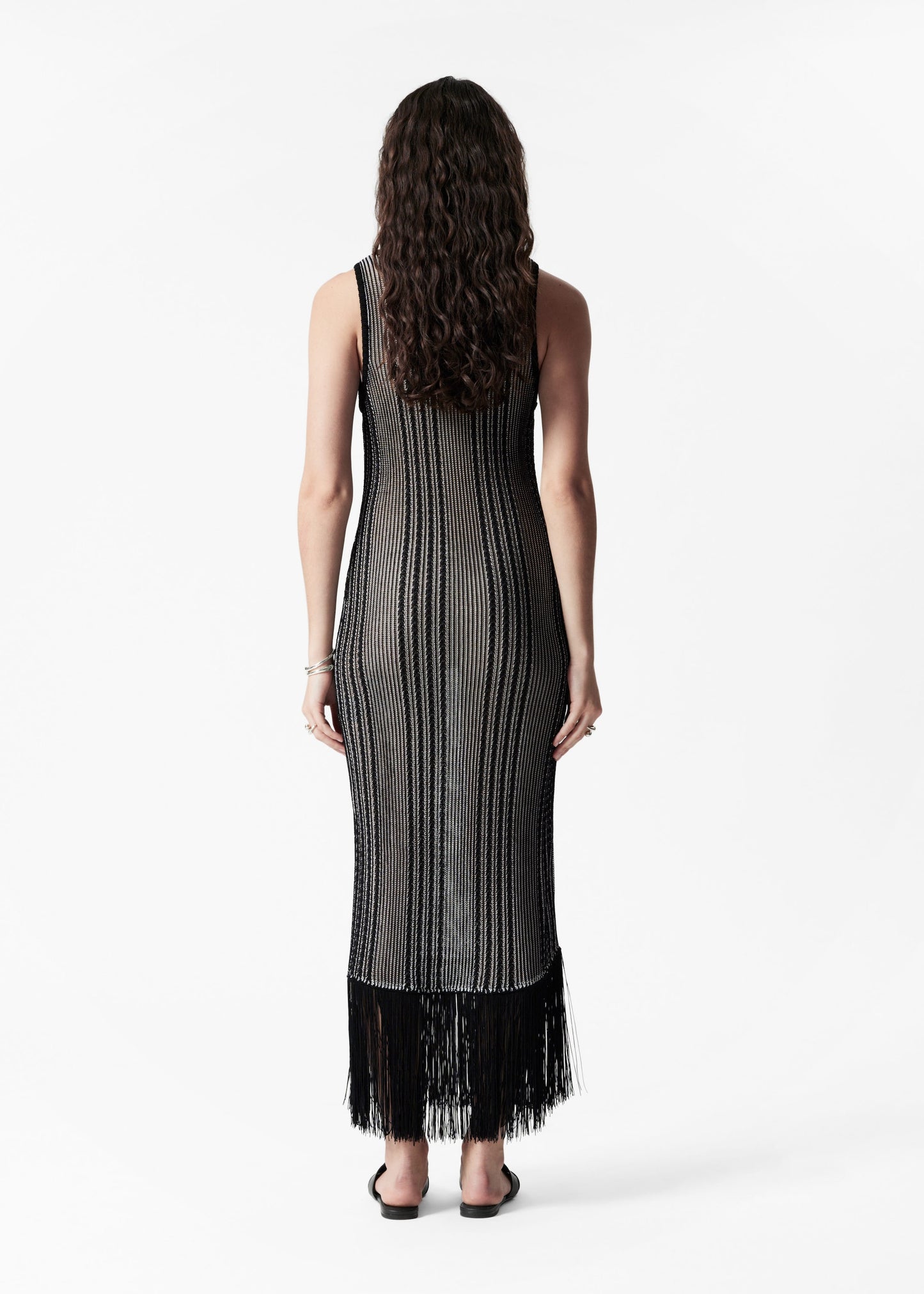 Knitted Fringe Midi Dress