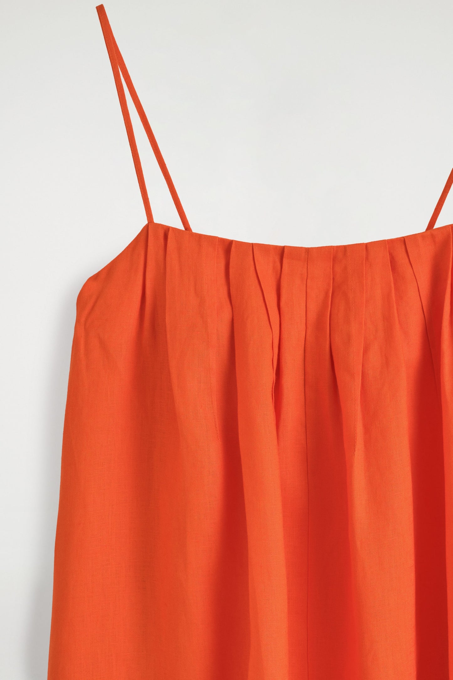 Pleated Linen Maxi Dress