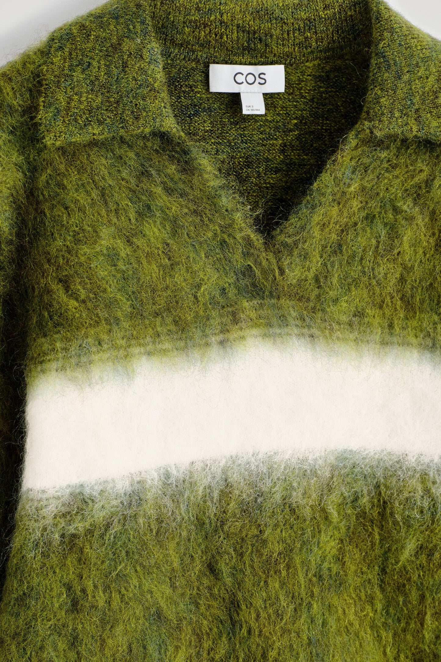 Striped Mohair-Blend Polo Jumper