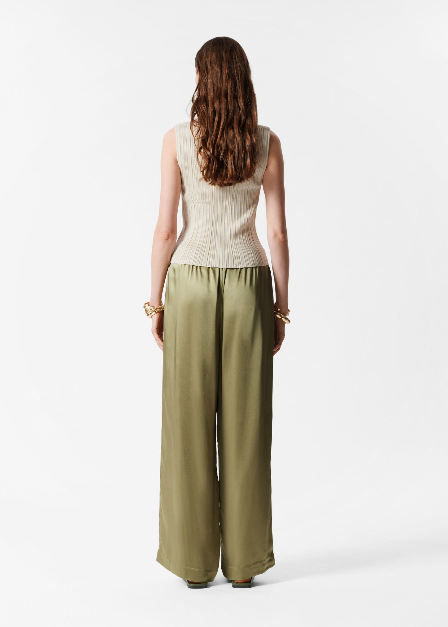 Rib-Knit Collar Tank Top