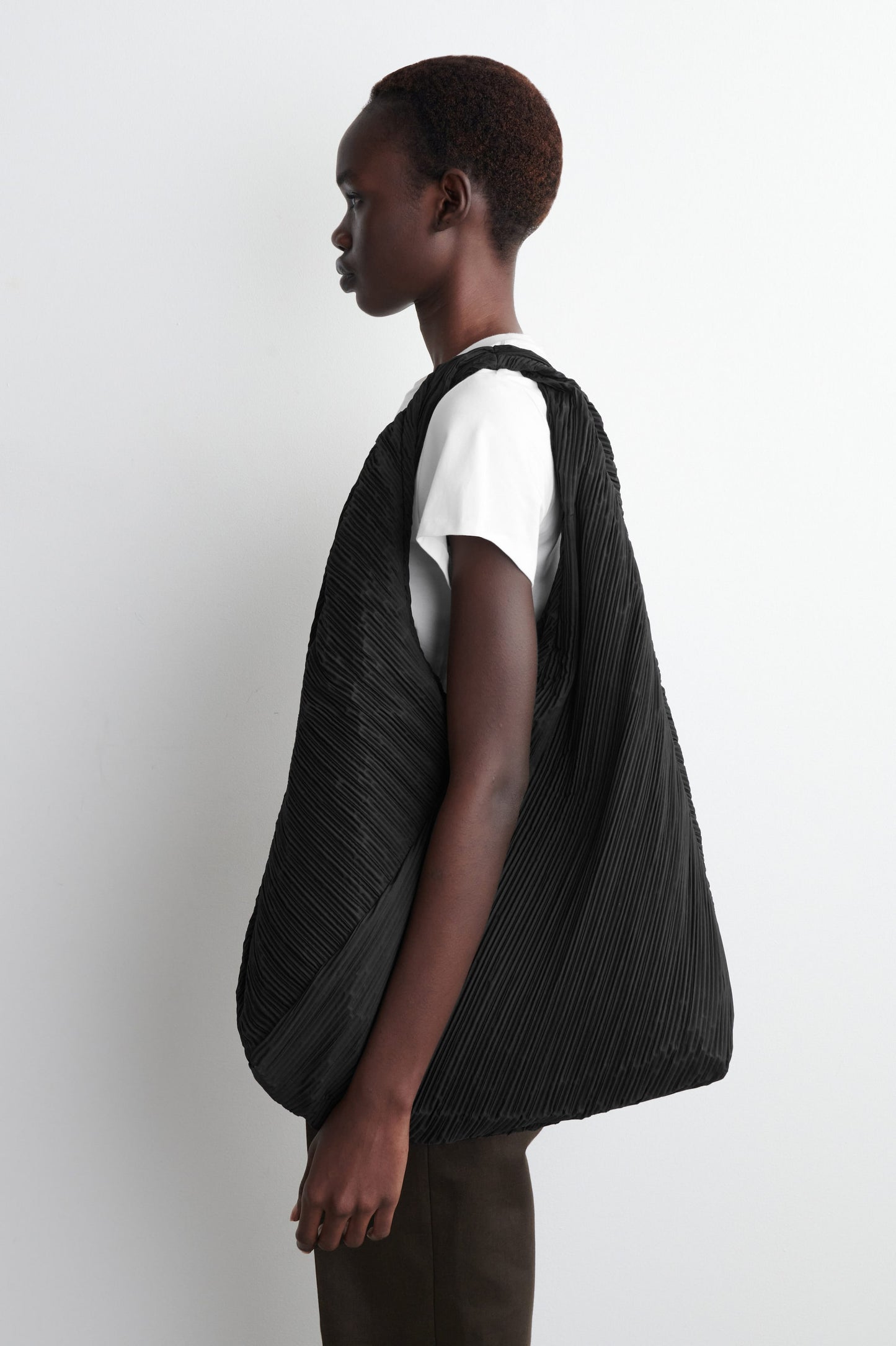 Sculptural Plissé Shoulder Bag
