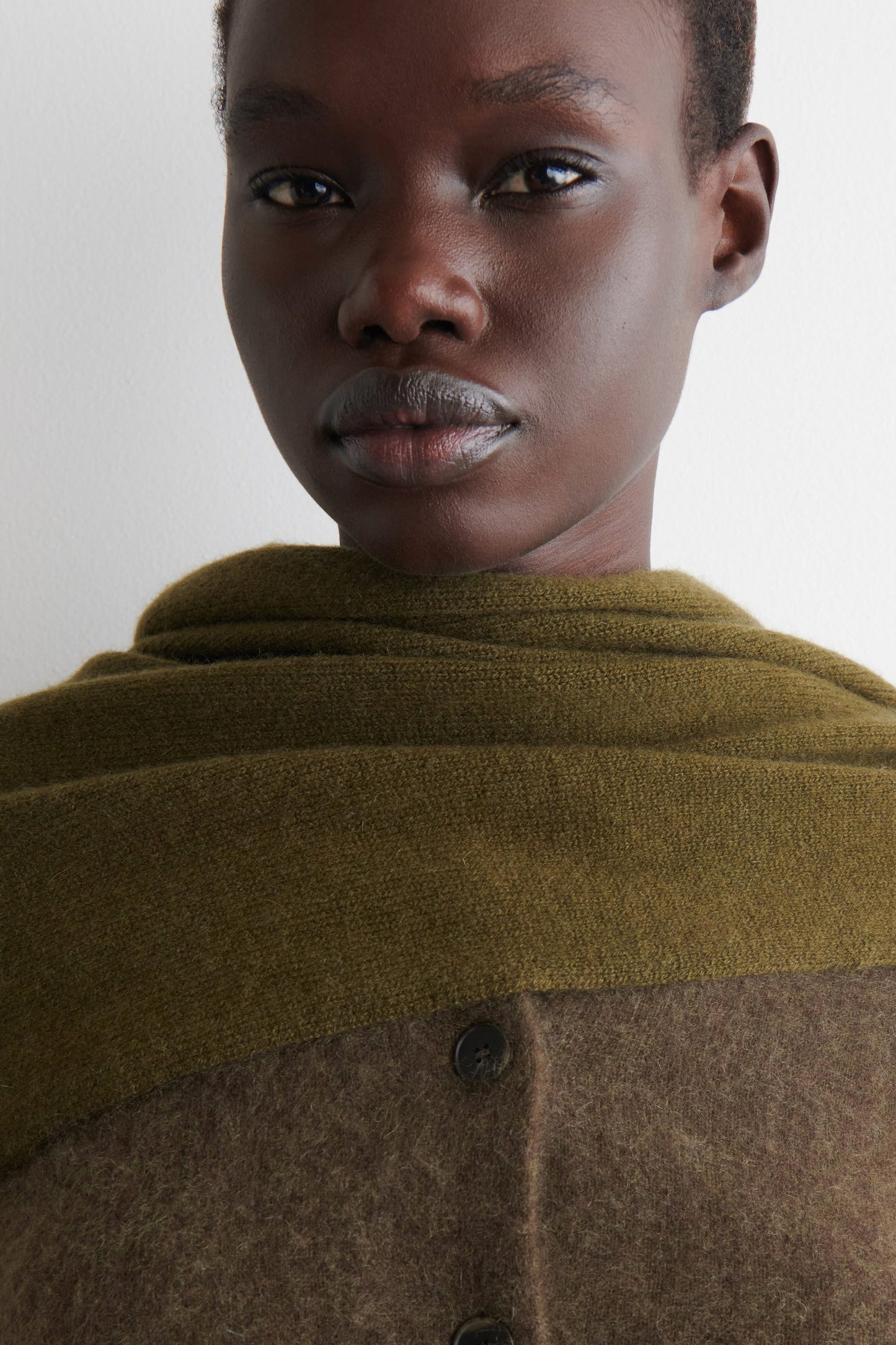 Brushed-Cashmere Crew-Neck Cardigan
