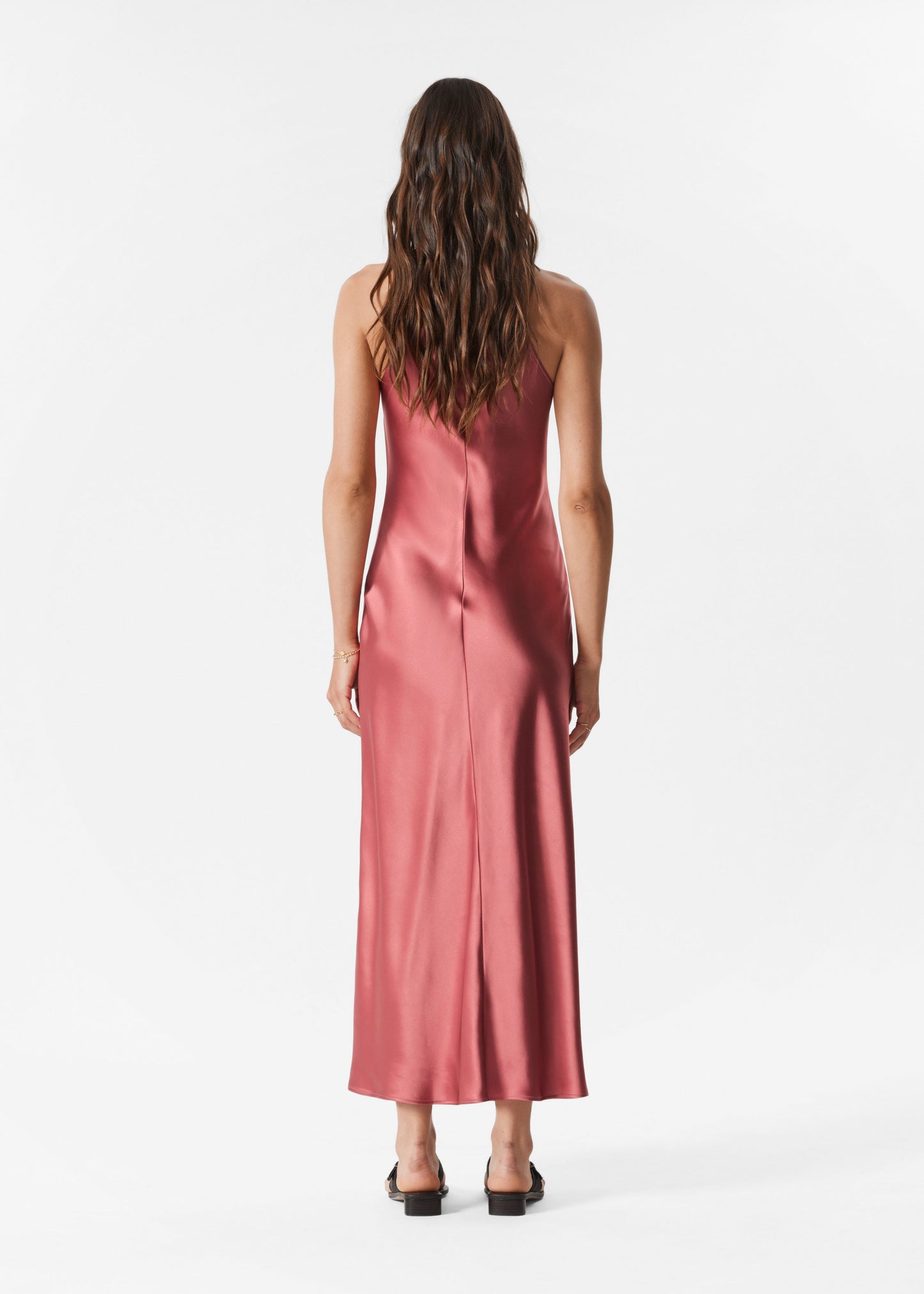 Sleeveless Satin Midi Dress