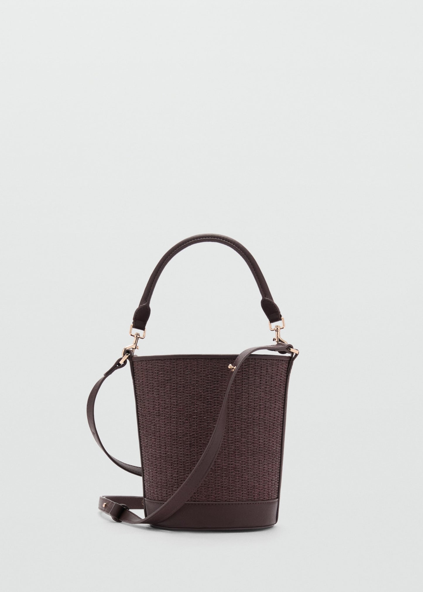 Small raffia bucket bag