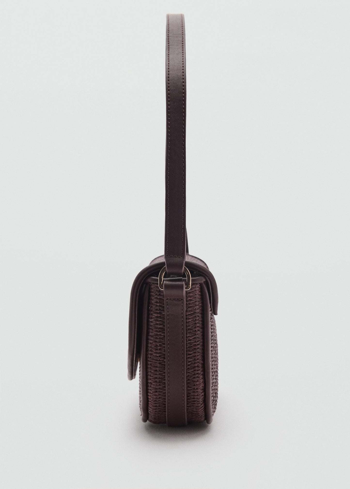 Raffia shoulder bag with flap