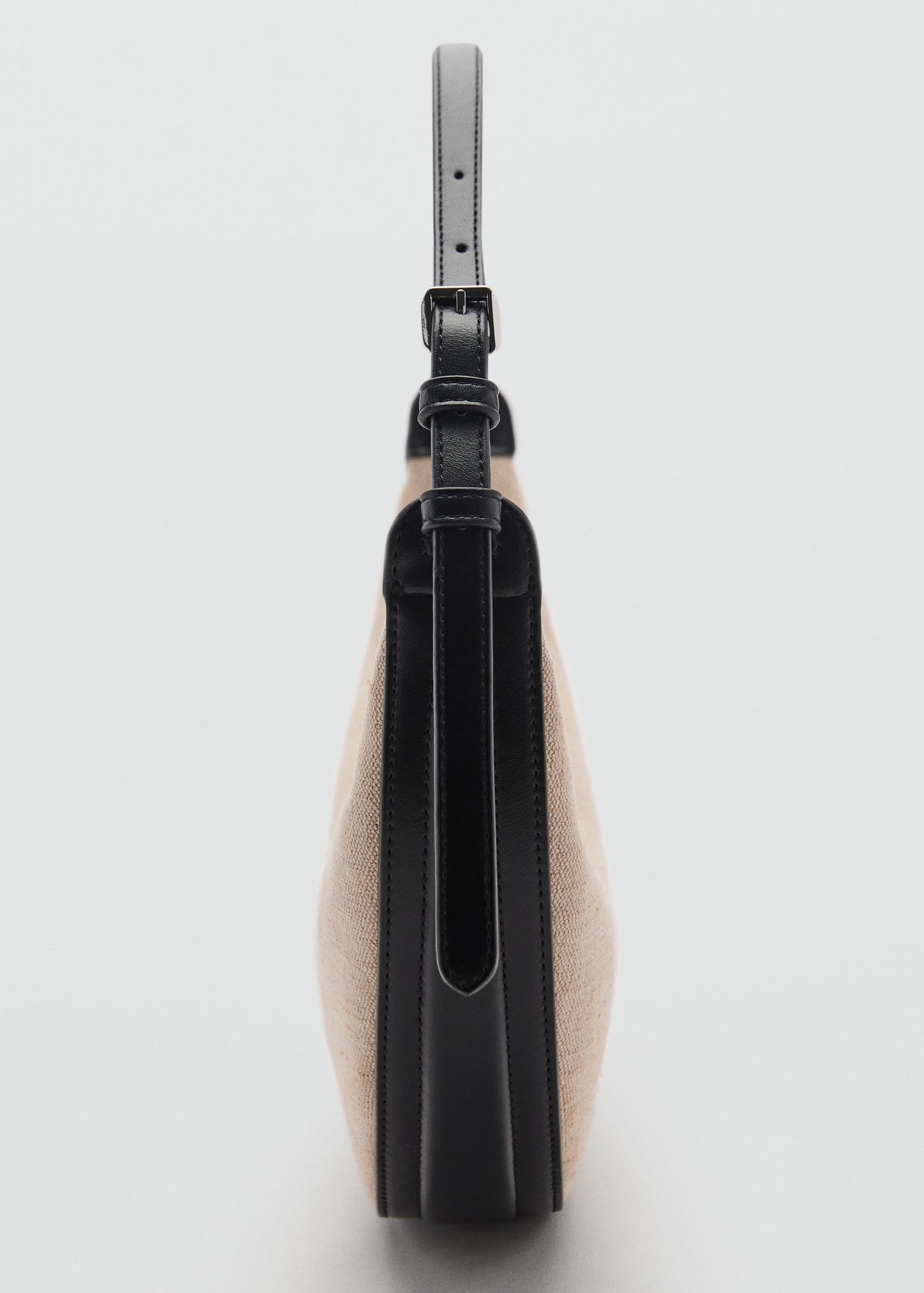 Mini oval linen-blend shoulder bag