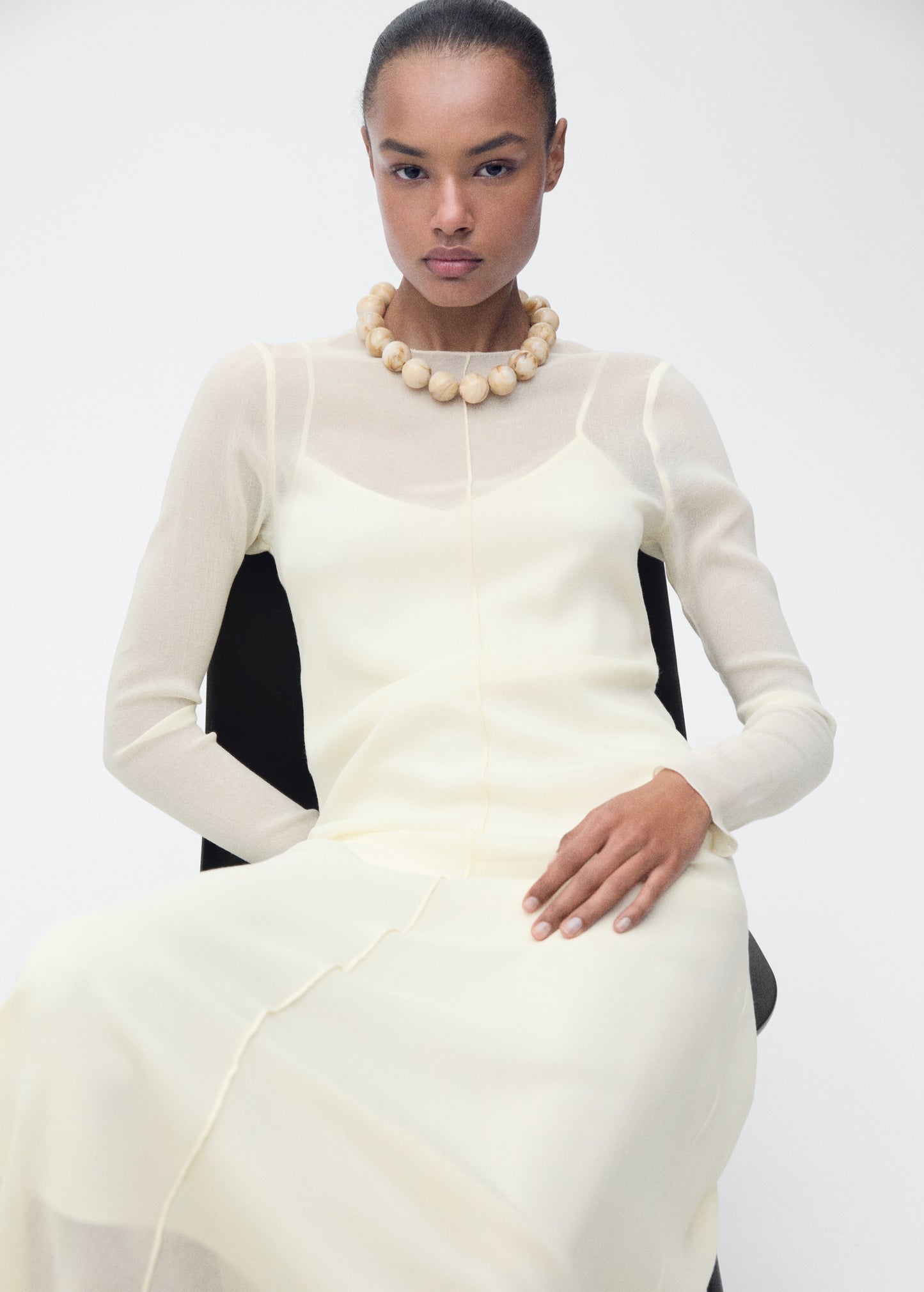 Semi-transparent combination dress