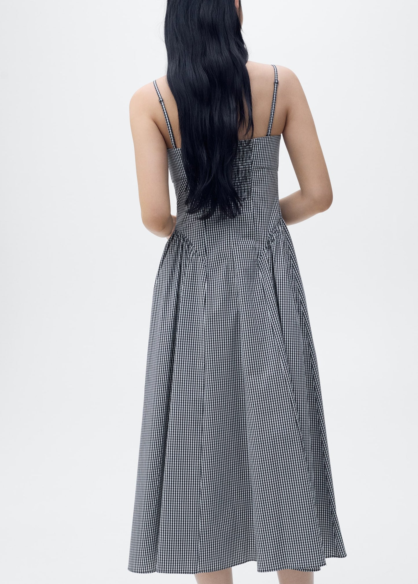 Gingham print midi dress