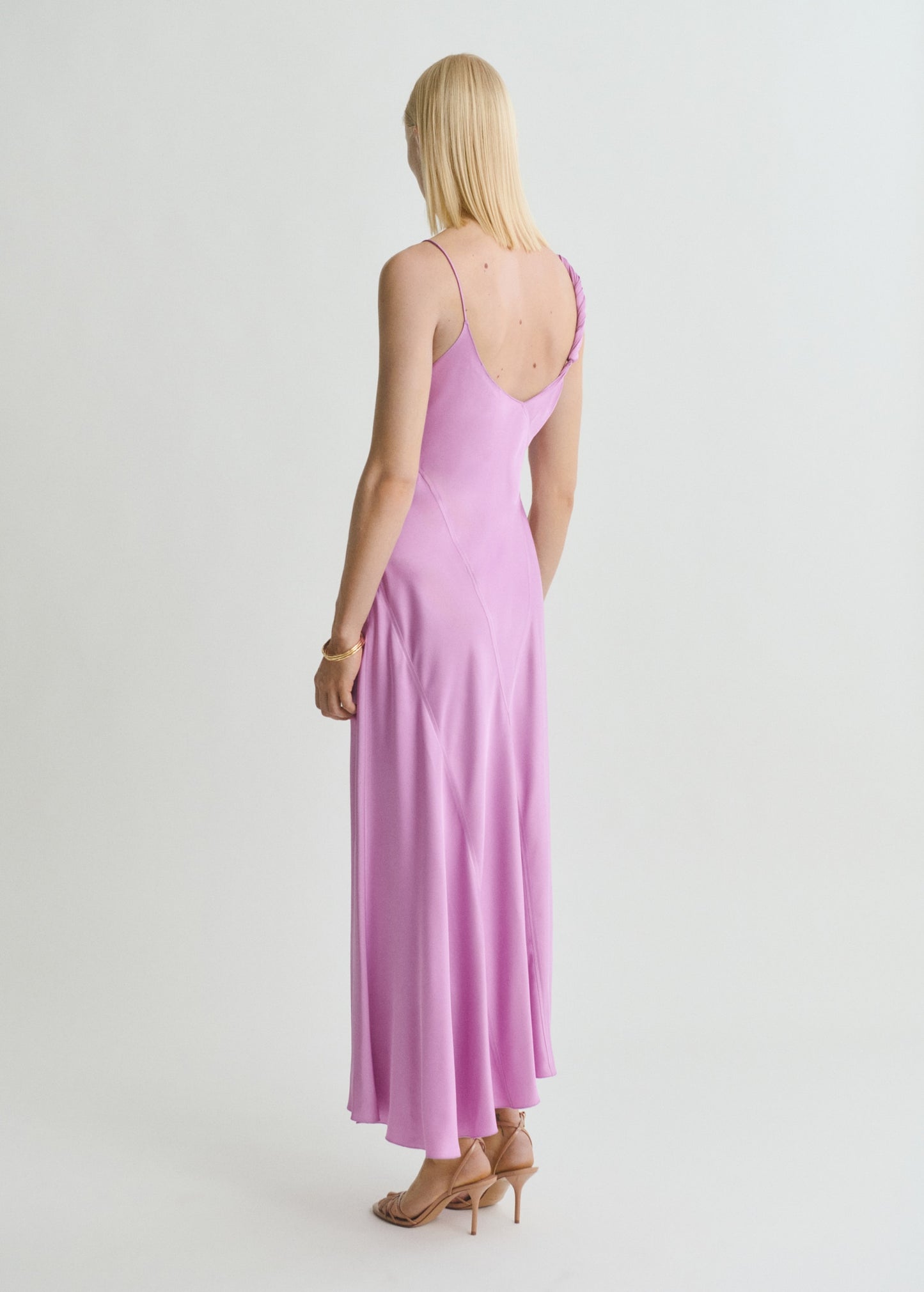 Asymmetrical satin dress