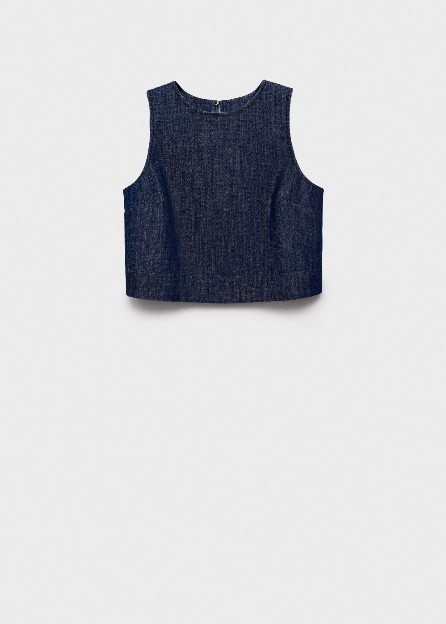 Rinse-wash denim crop top