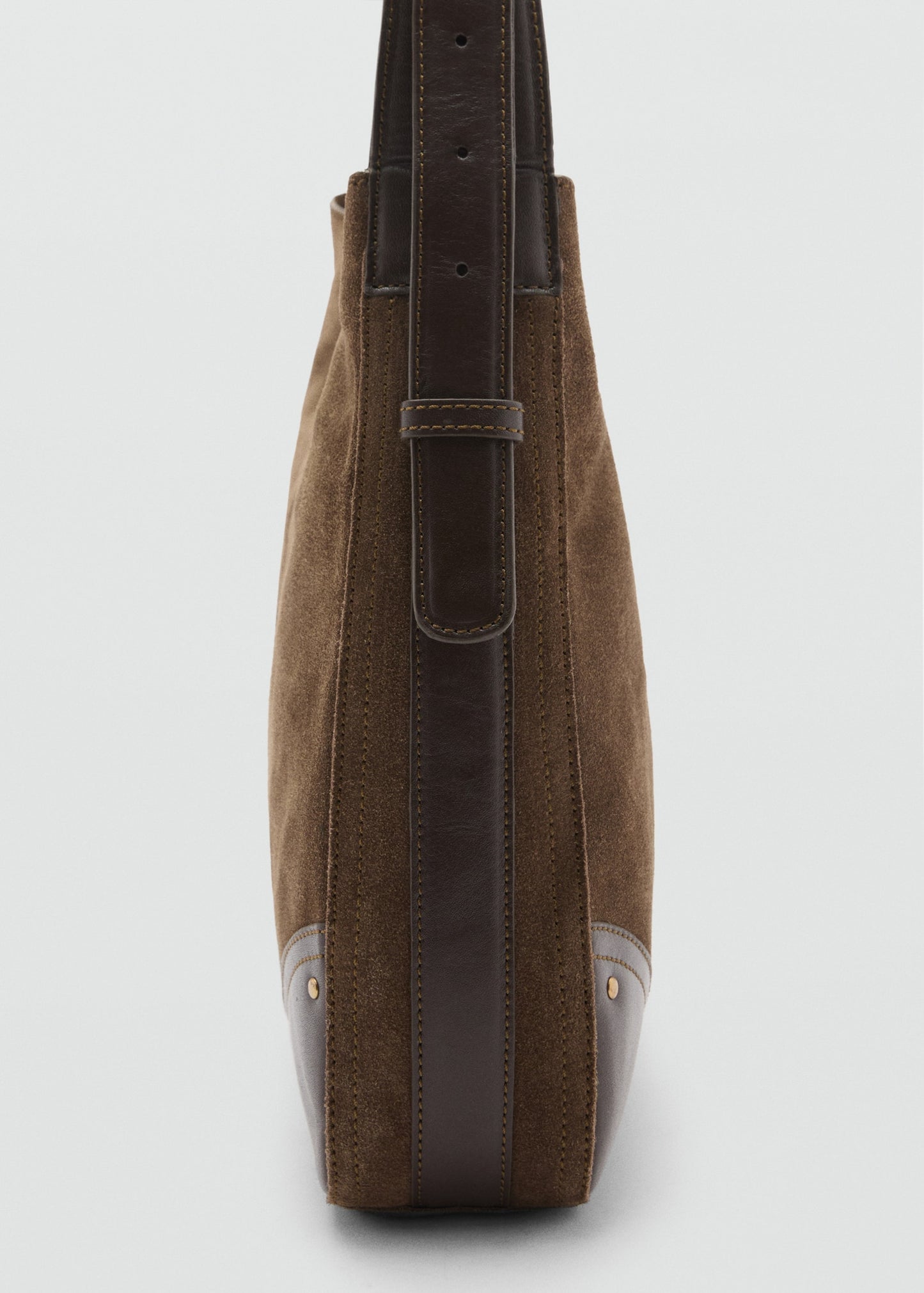 100% split leather bag with buckle