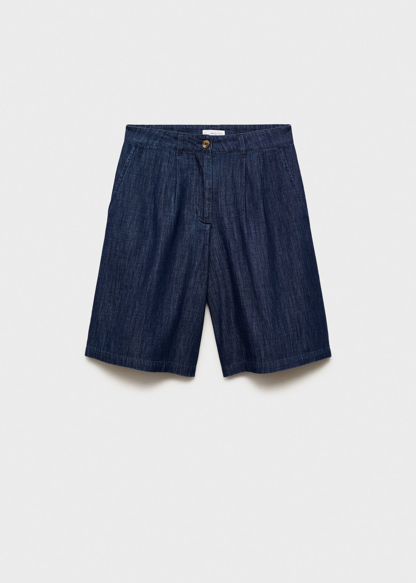 Rinse-wash denim bermuda shorts