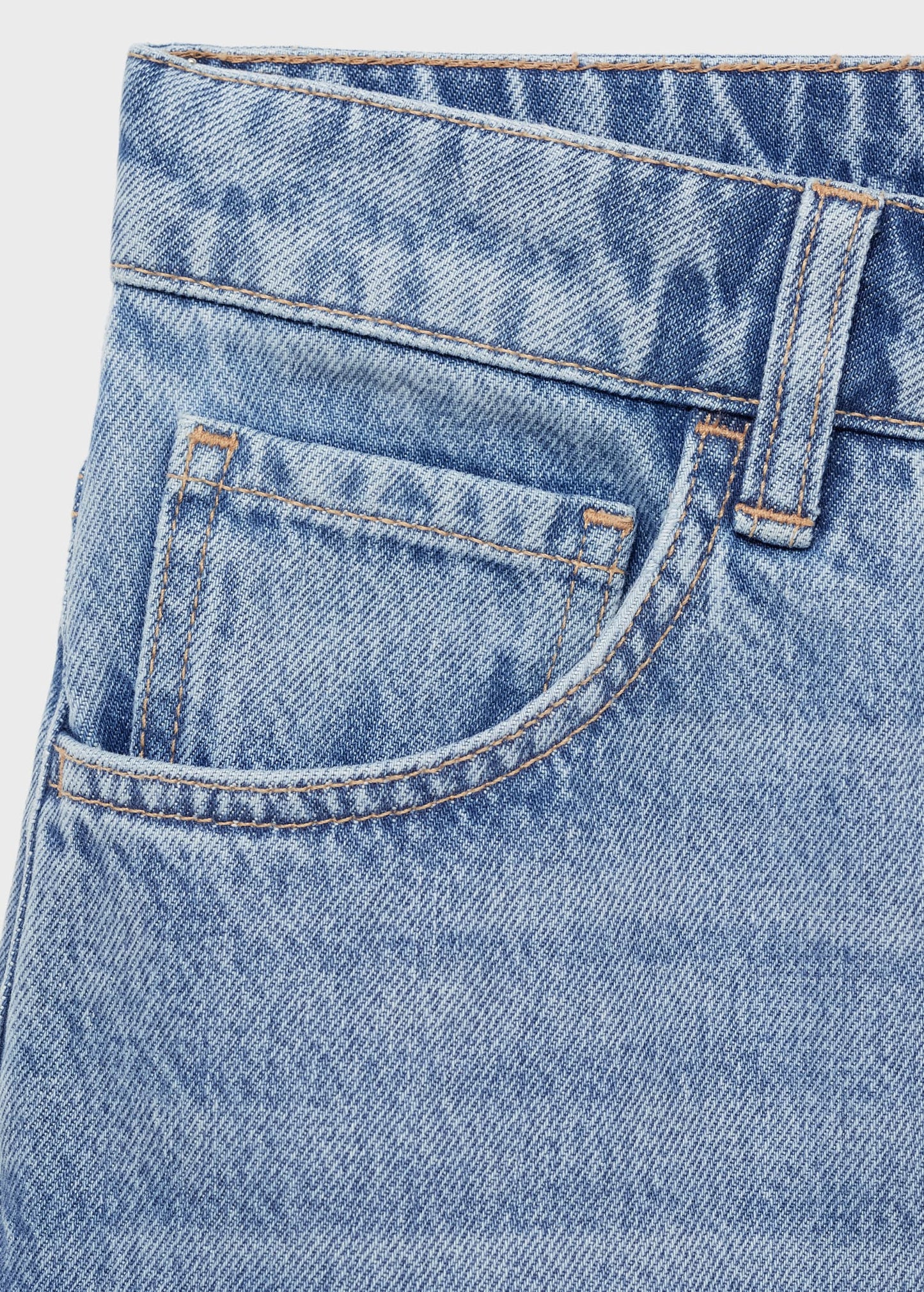 Denim midi-skirt
