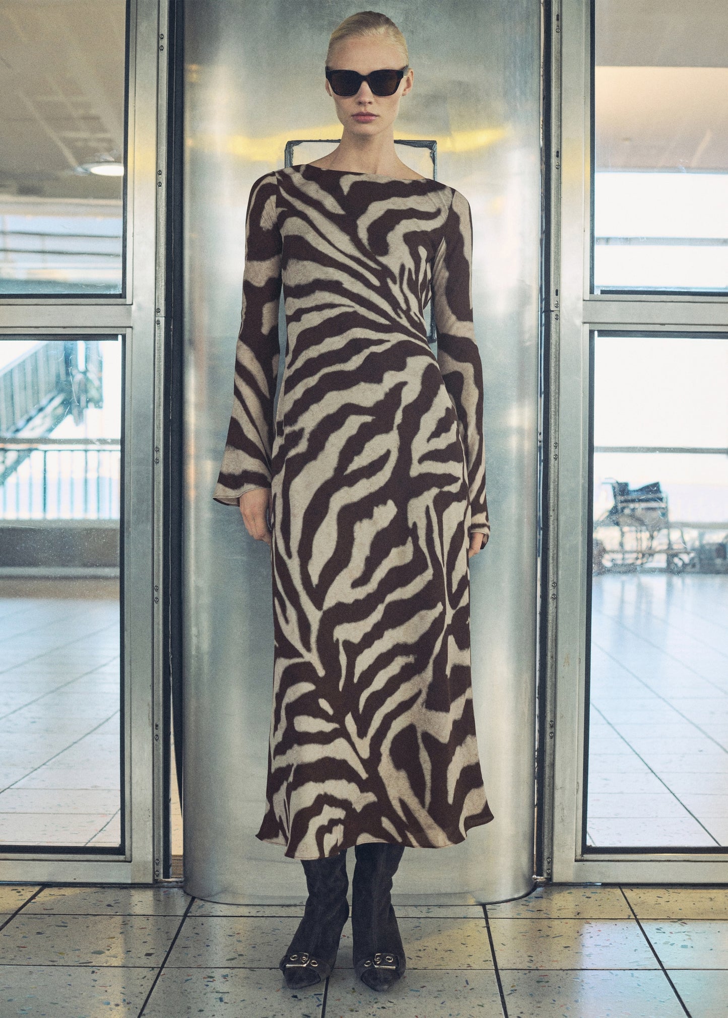Zebra flared dress