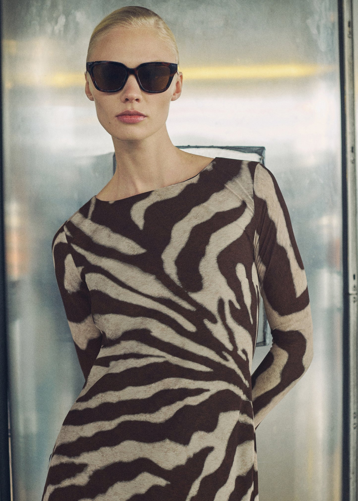 Zebra flared dress