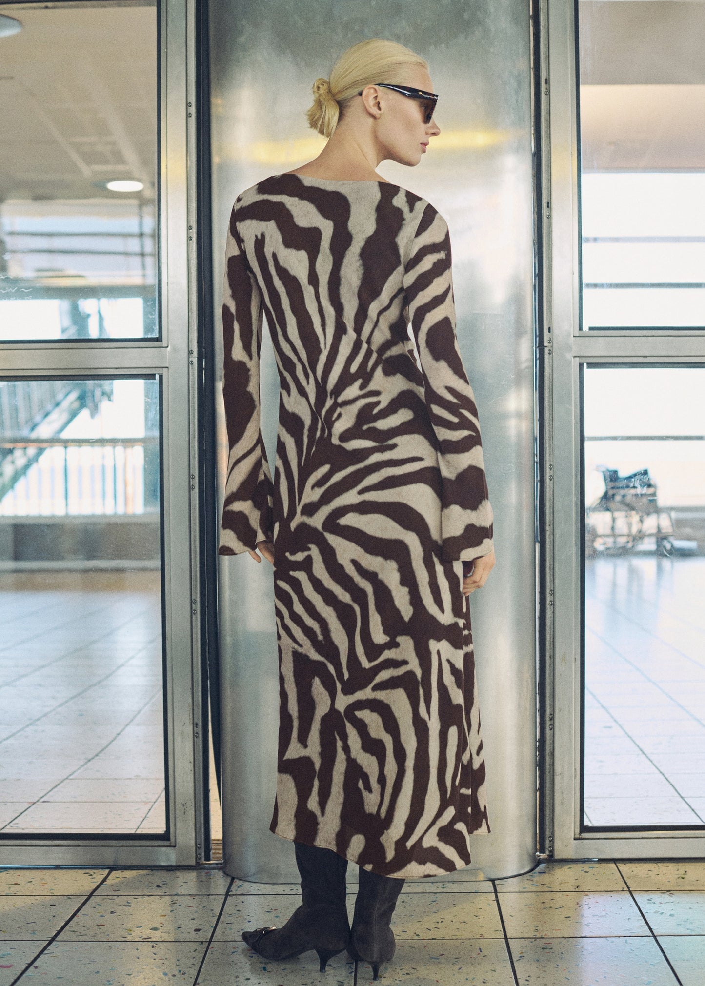 Zebra flared dress