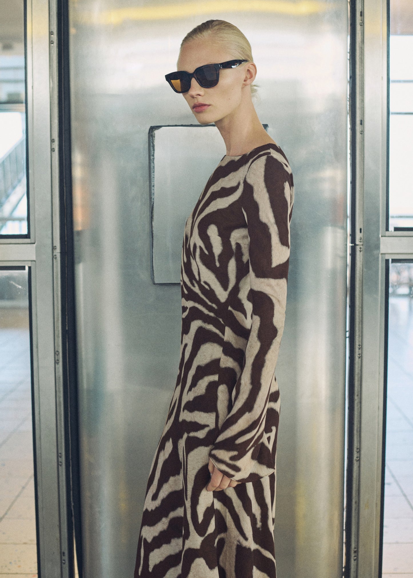 Zebra flared dress