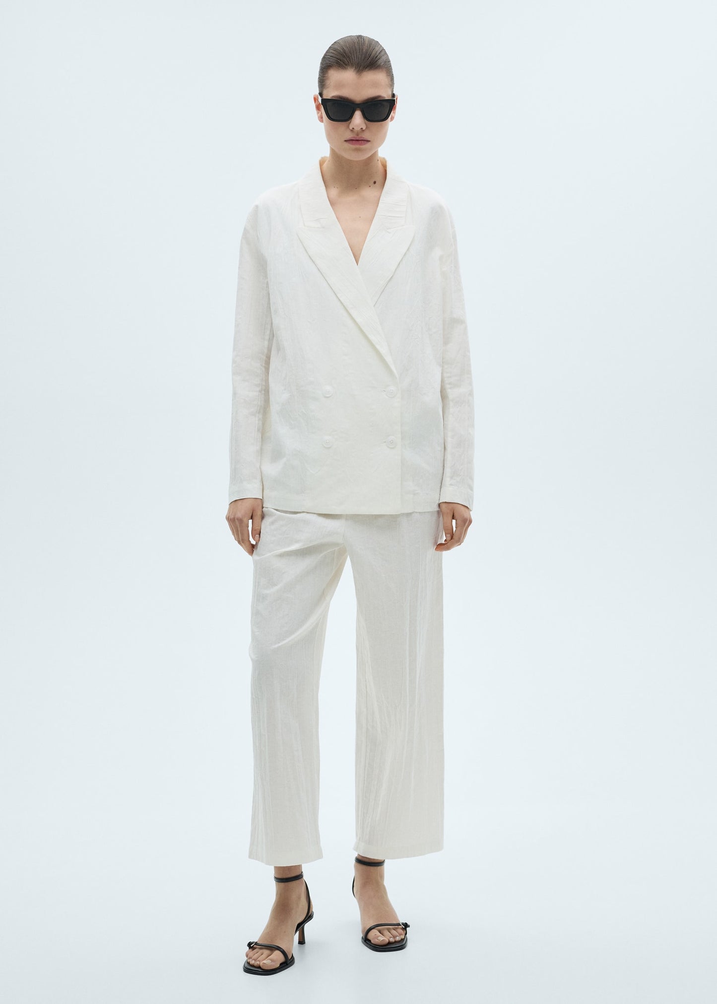 Creased-effect suit jacket