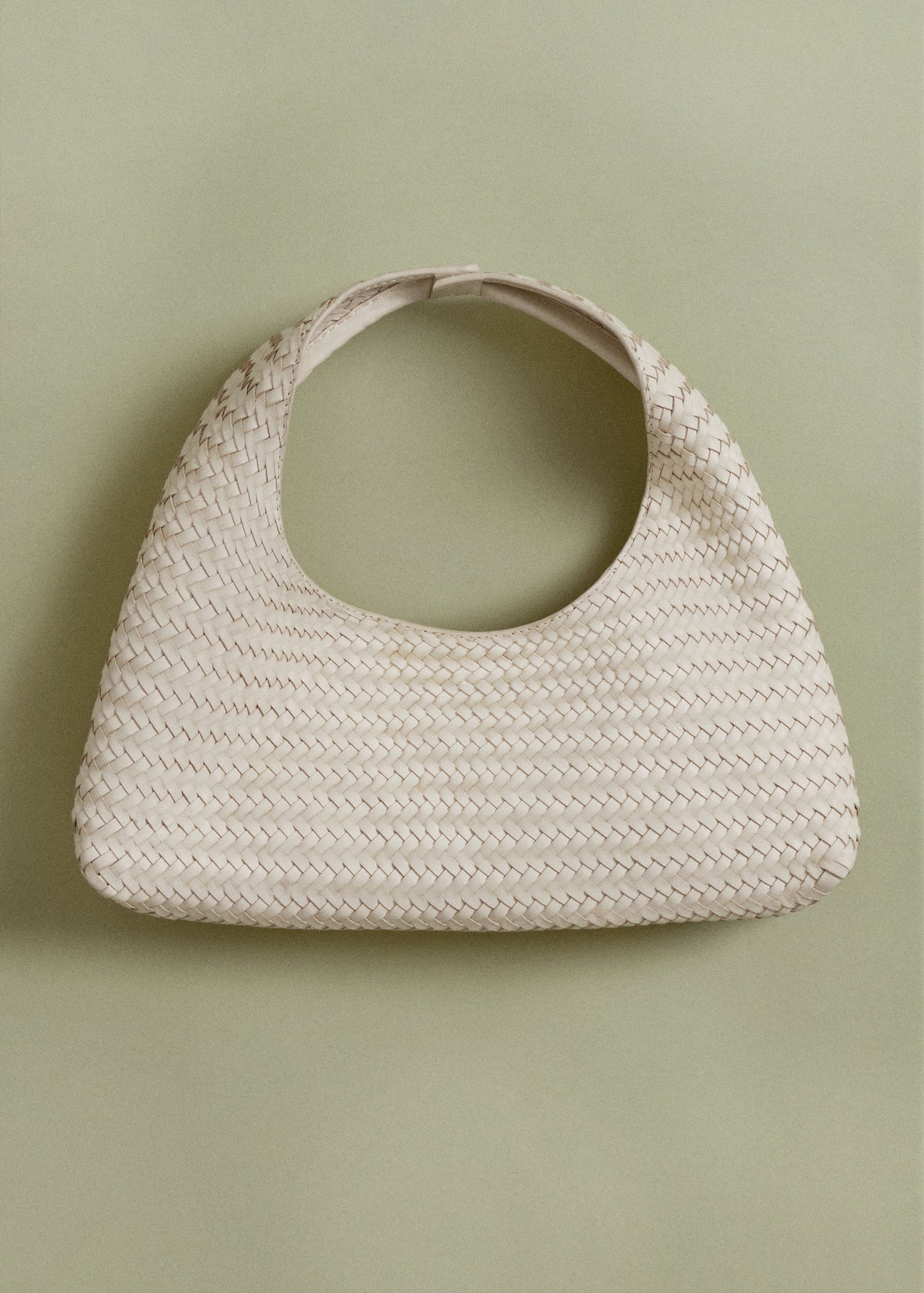 Braided leather handbag