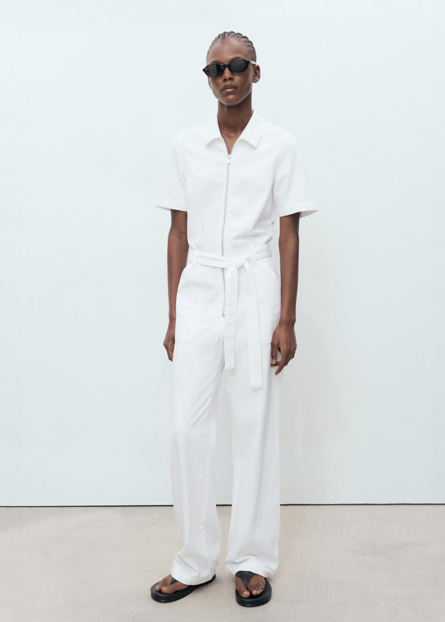 Denim jumpsuit belt