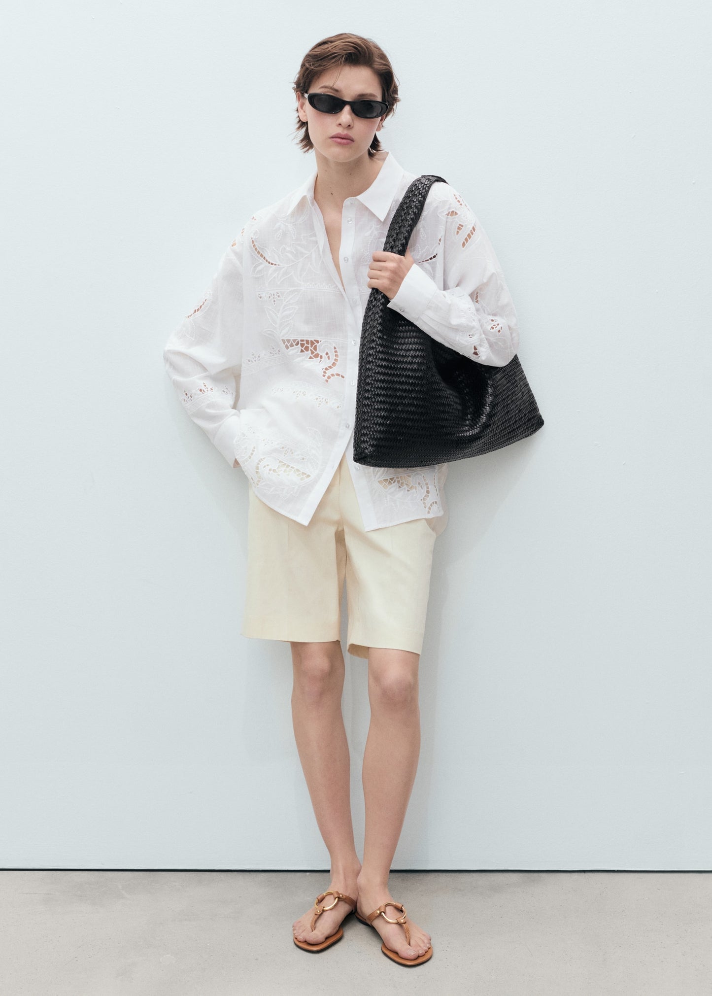 Oversized embroidered shirt