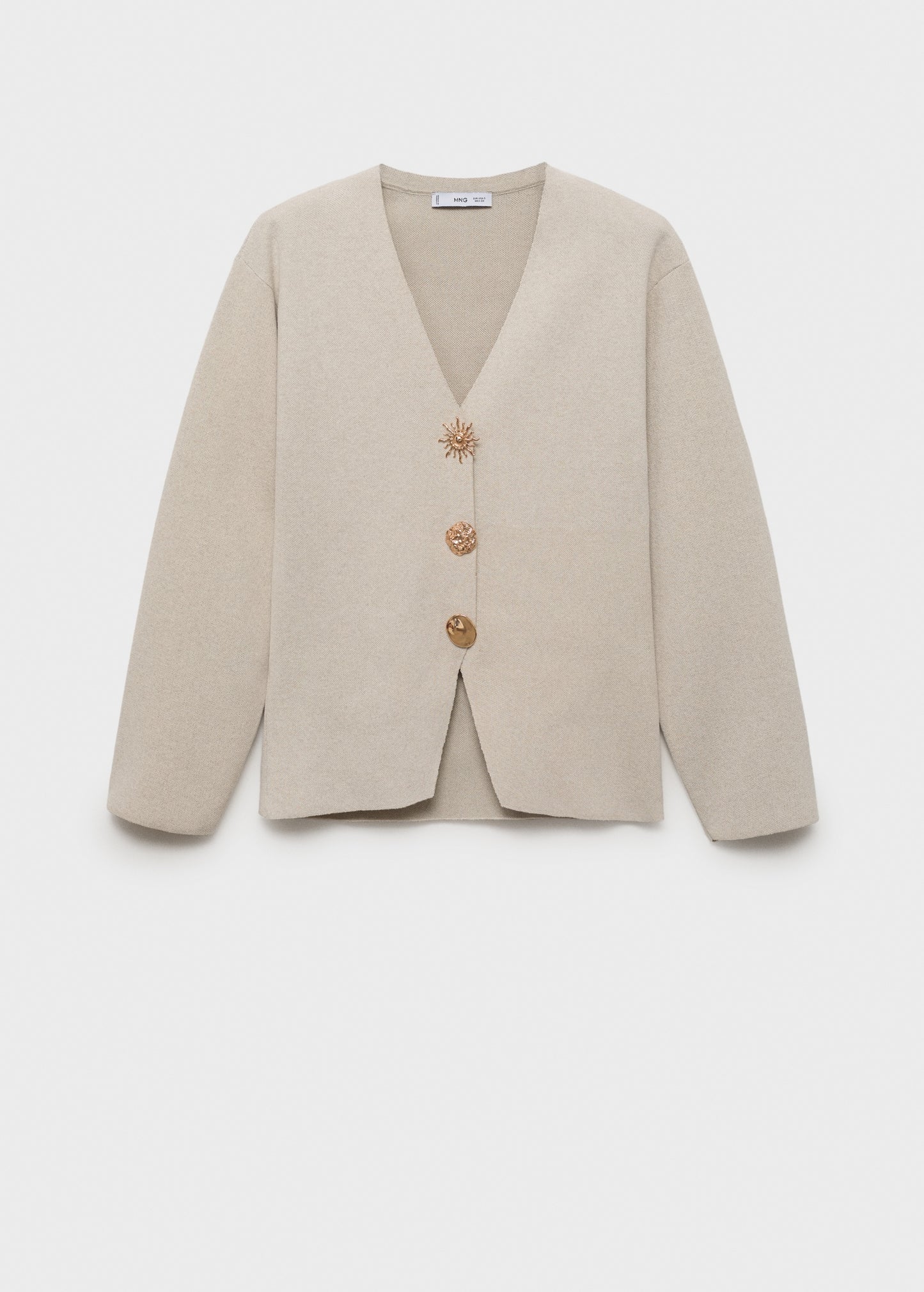 Fine knit jacket with jewel buttons