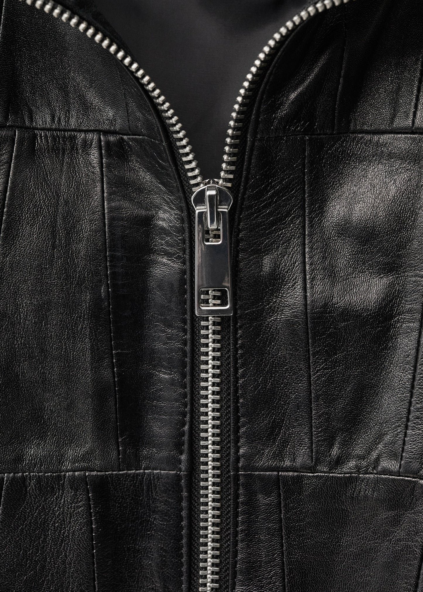 Oversized patchwork leather coat