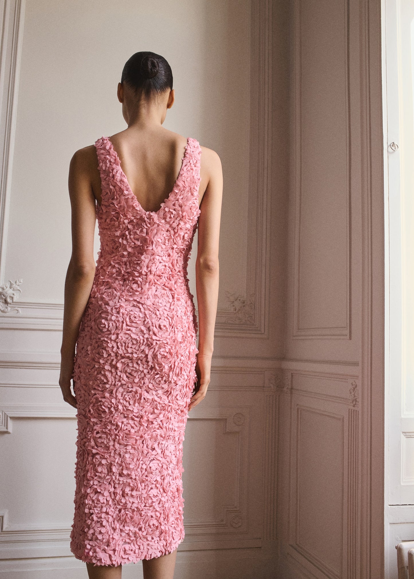Flower embroidered tulle dress