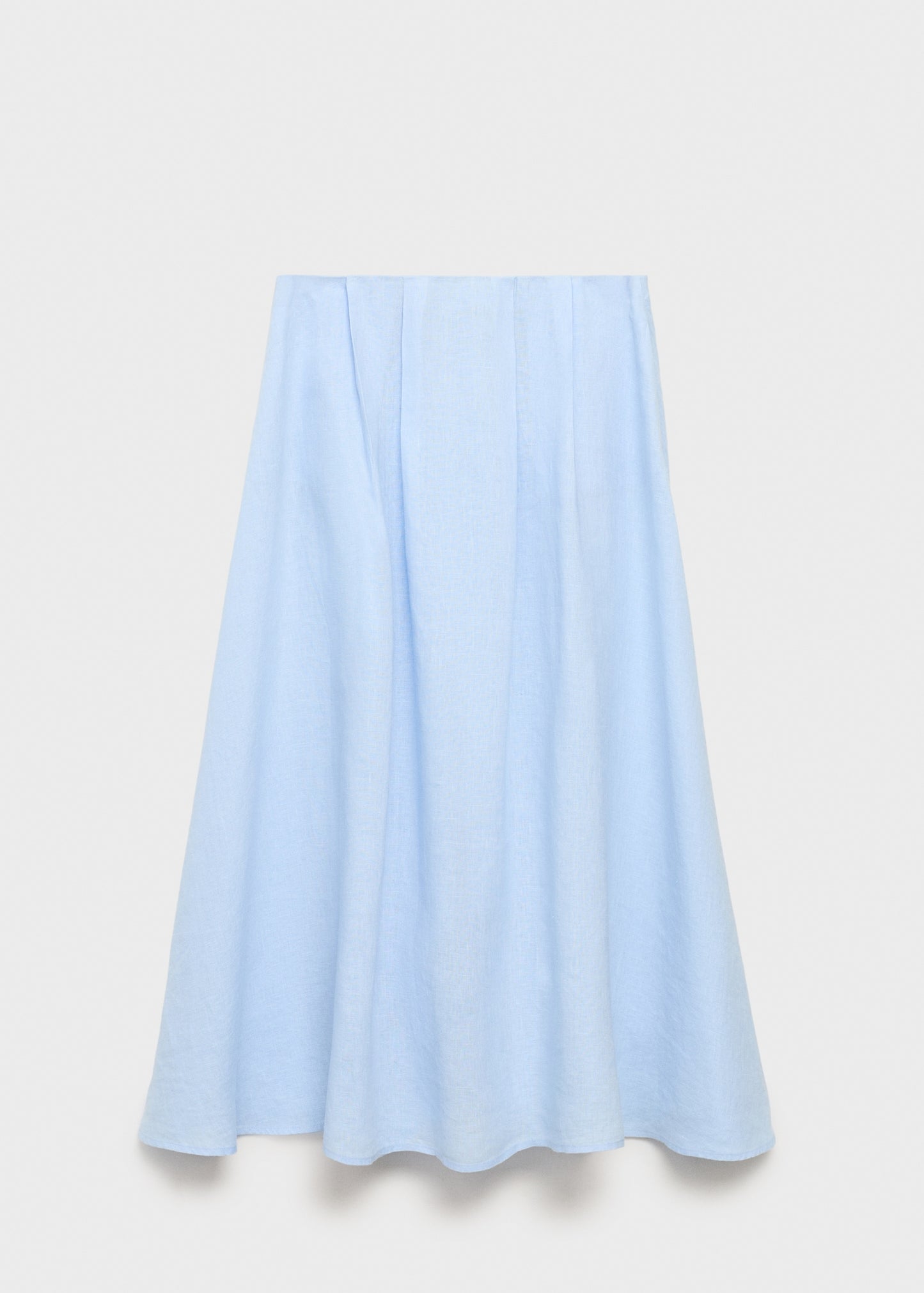 Pleated detail linen skirt