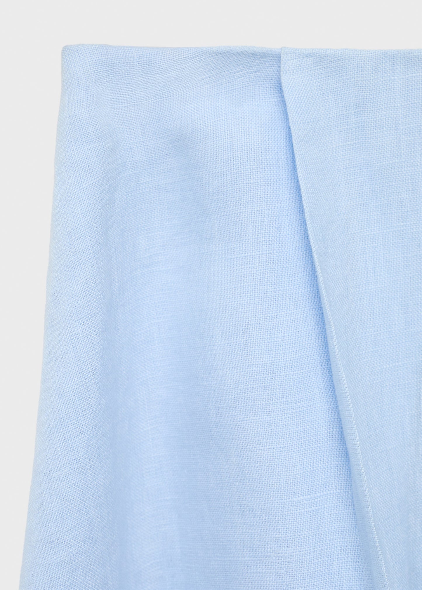Pleated detail linen skirt