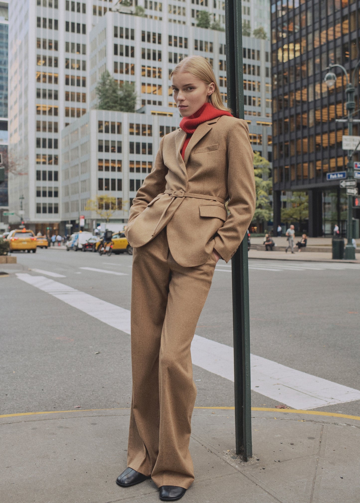 Wool-blend suit trousers