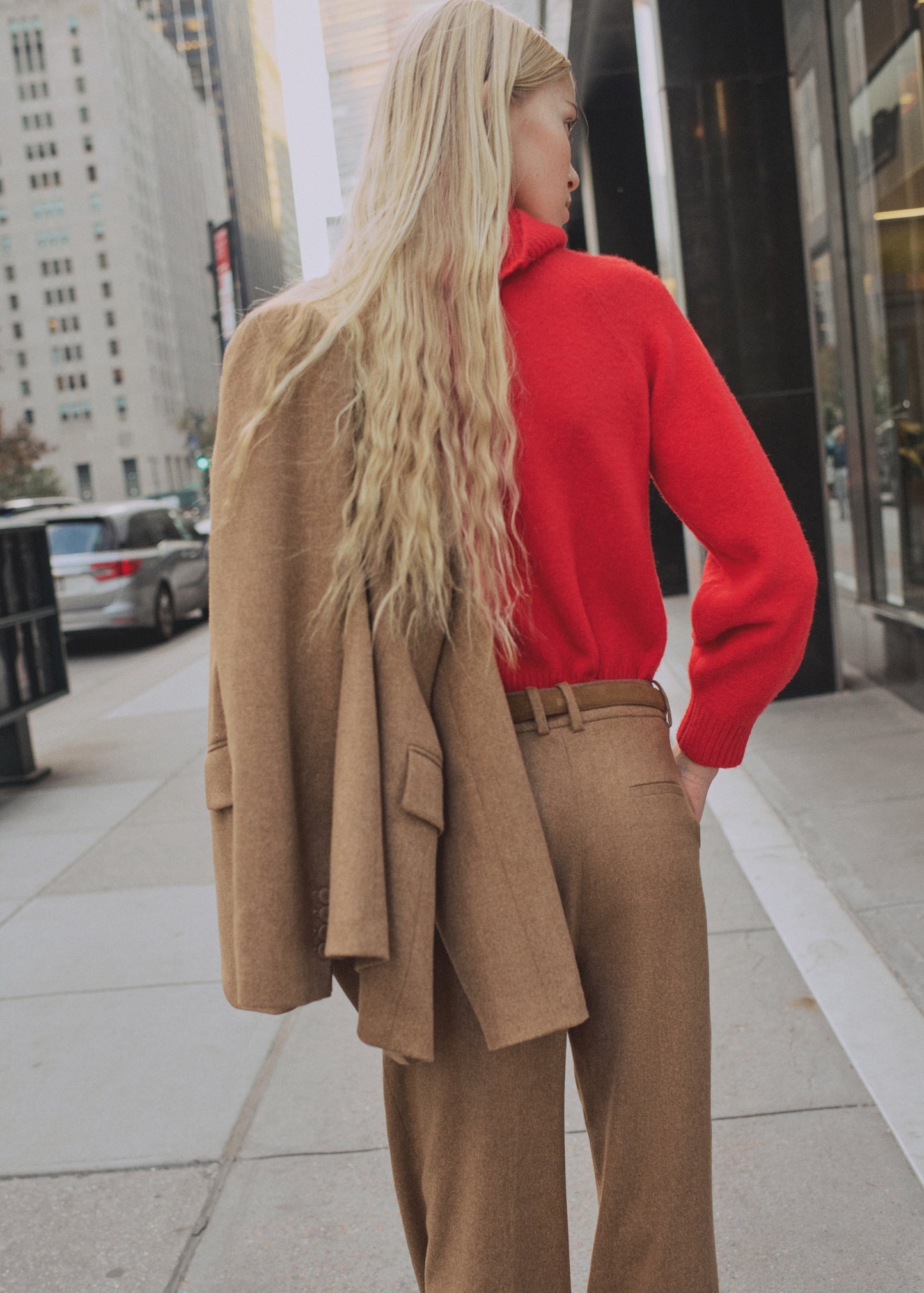 Wool-blend suit trousers