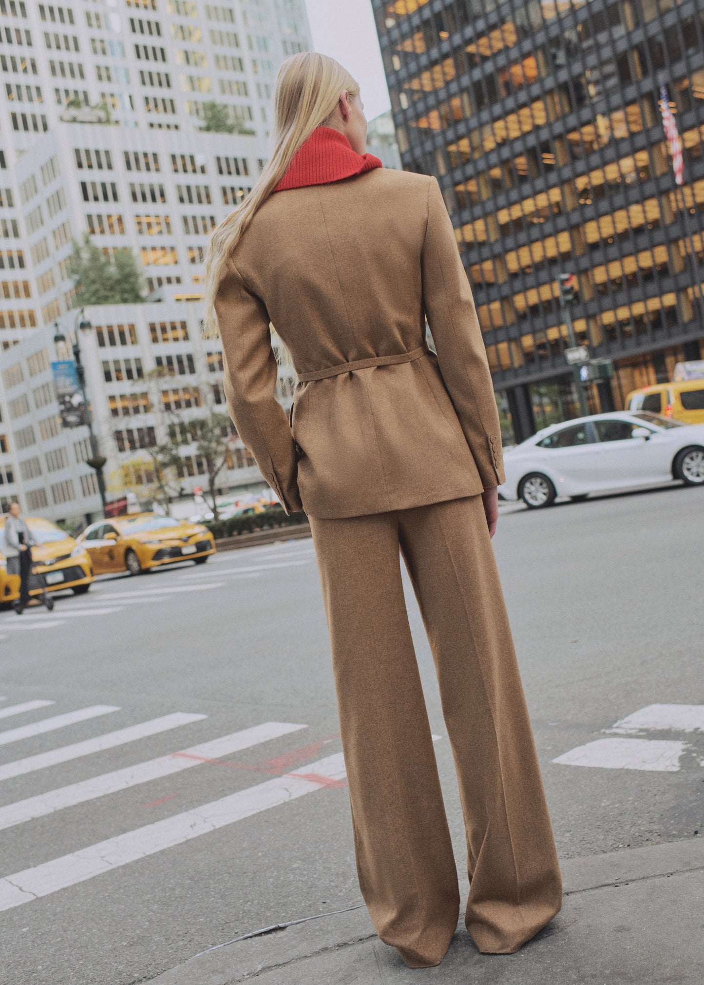 Wool-blend suit trousers