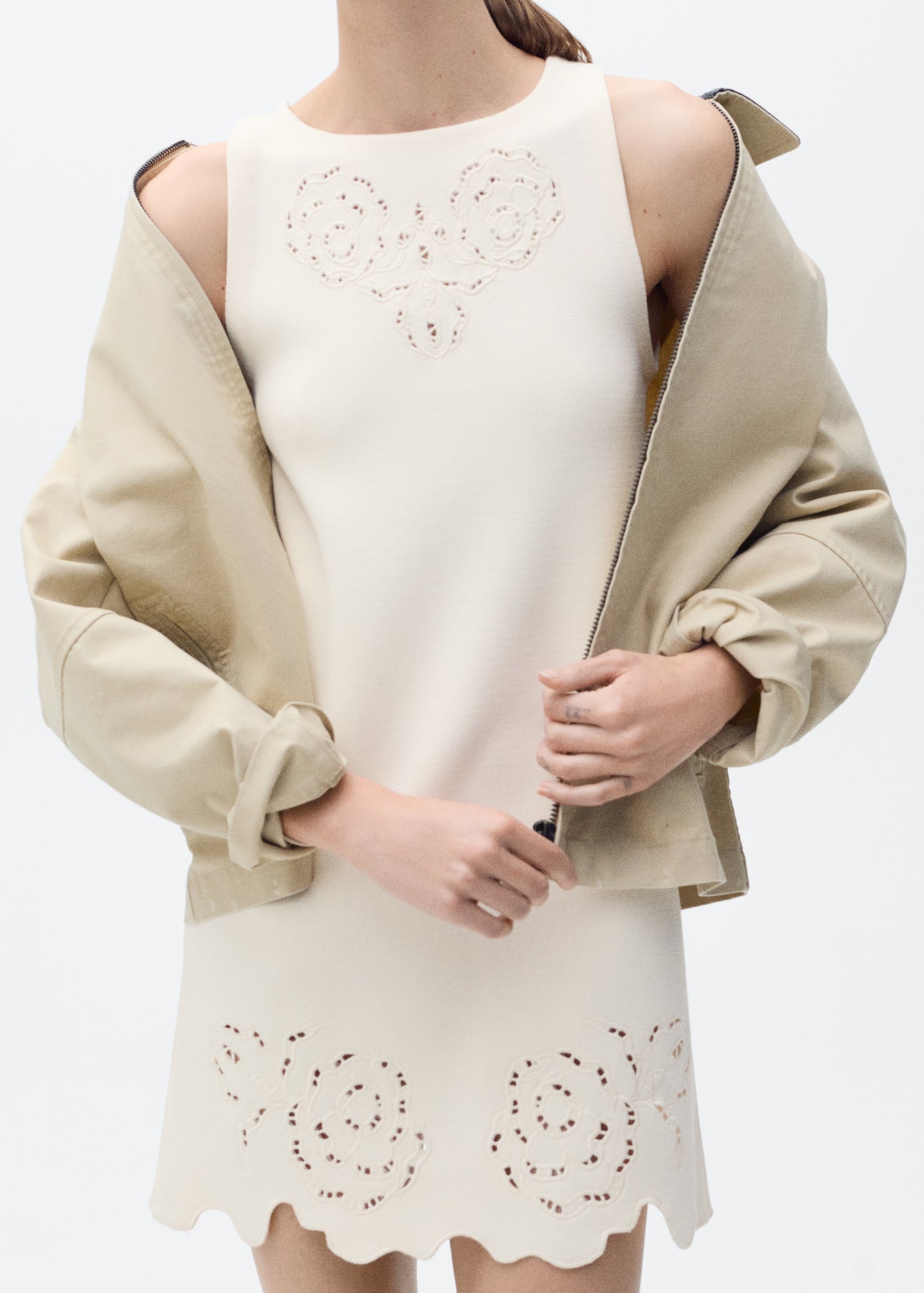 Knitted dress openwork details