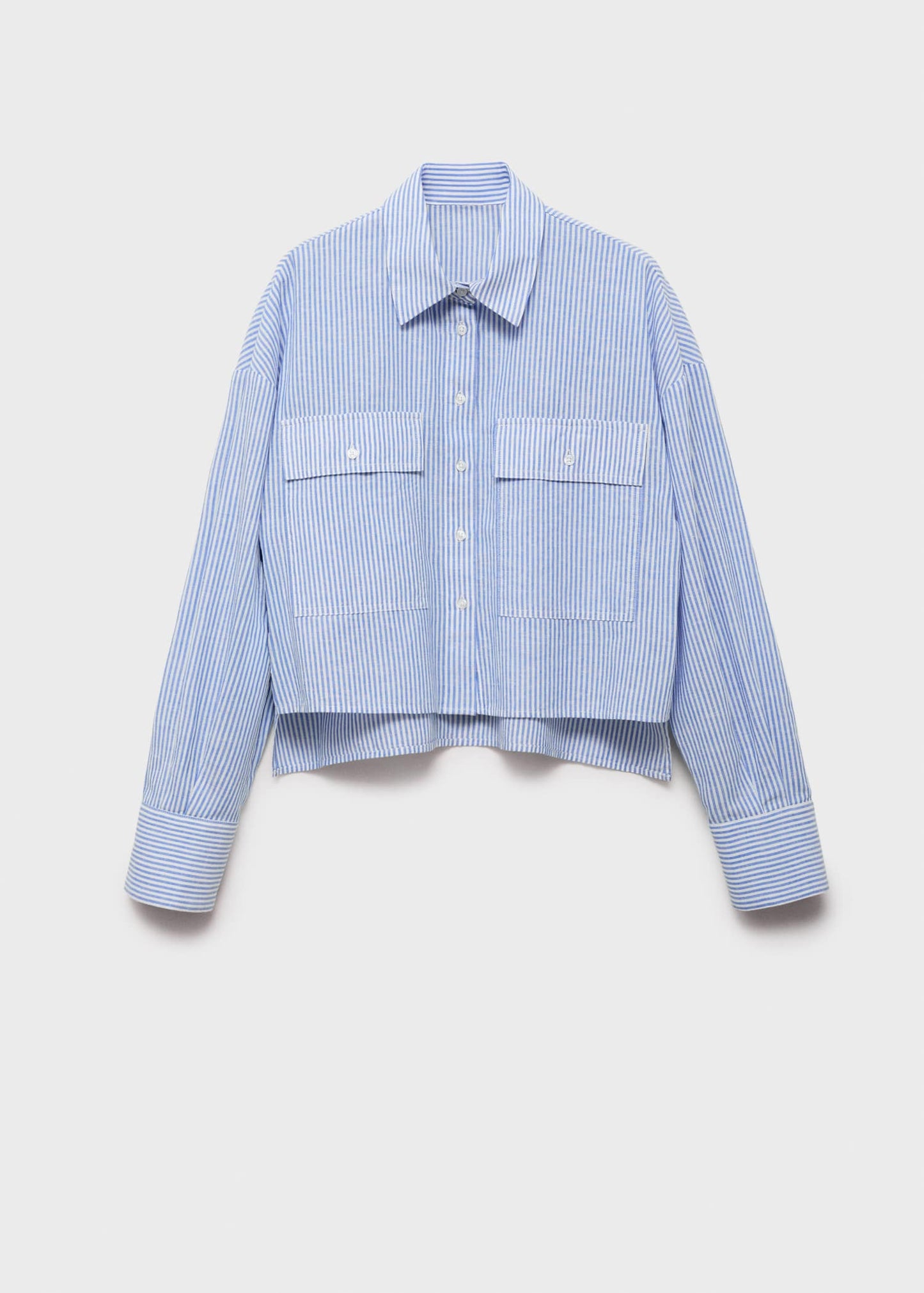 Striped crop shirt with pockets