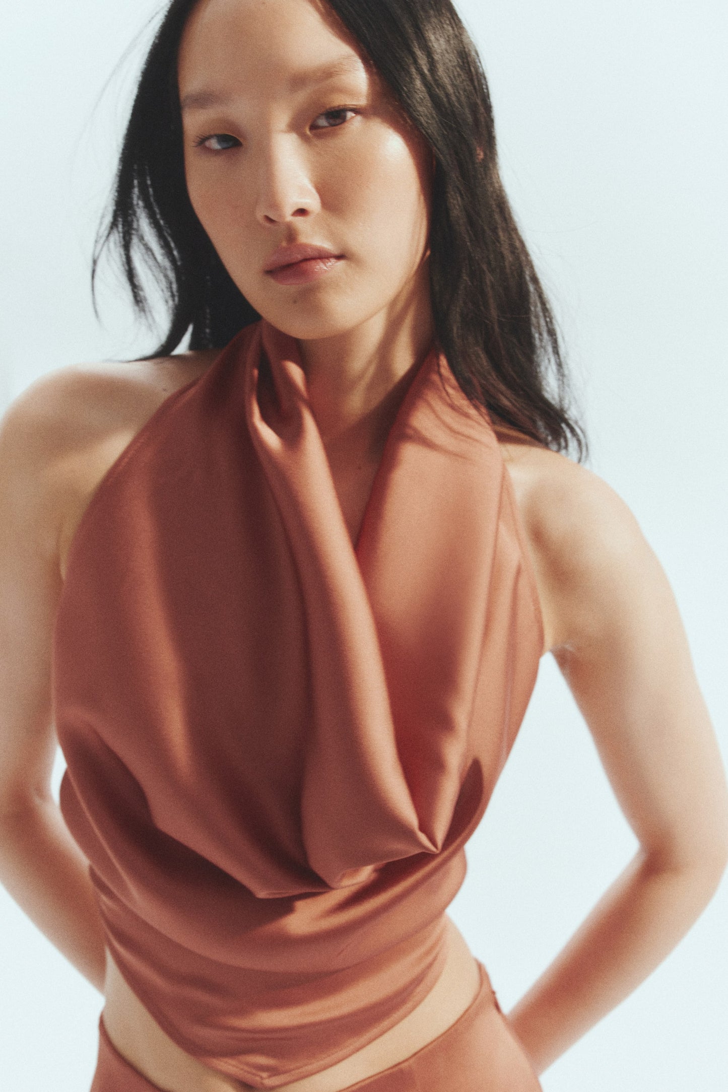 Satin halterneck top
