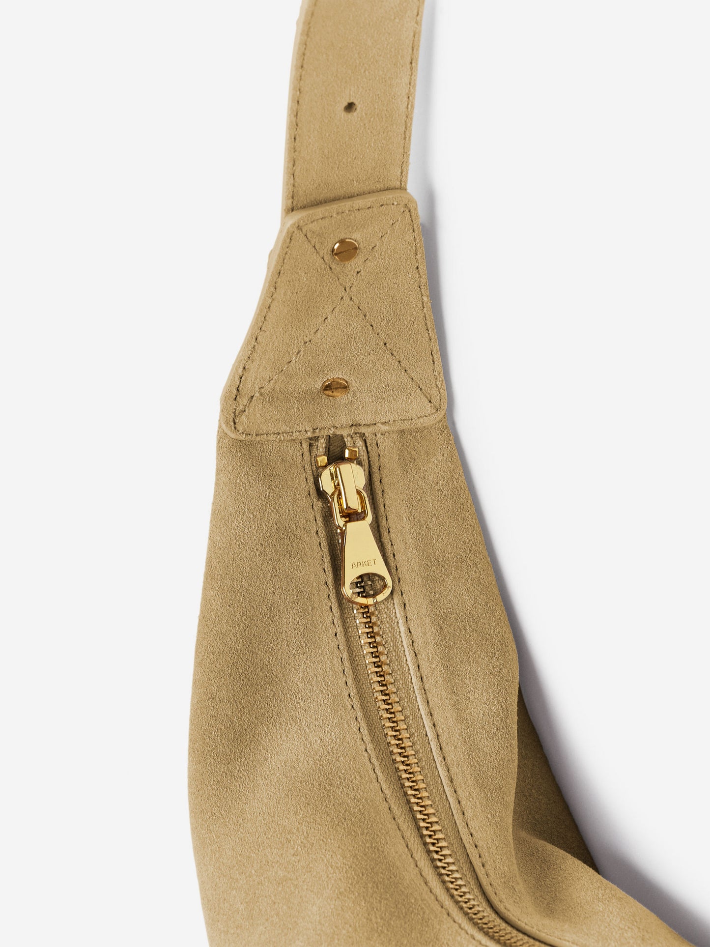 Curved Suede Bag