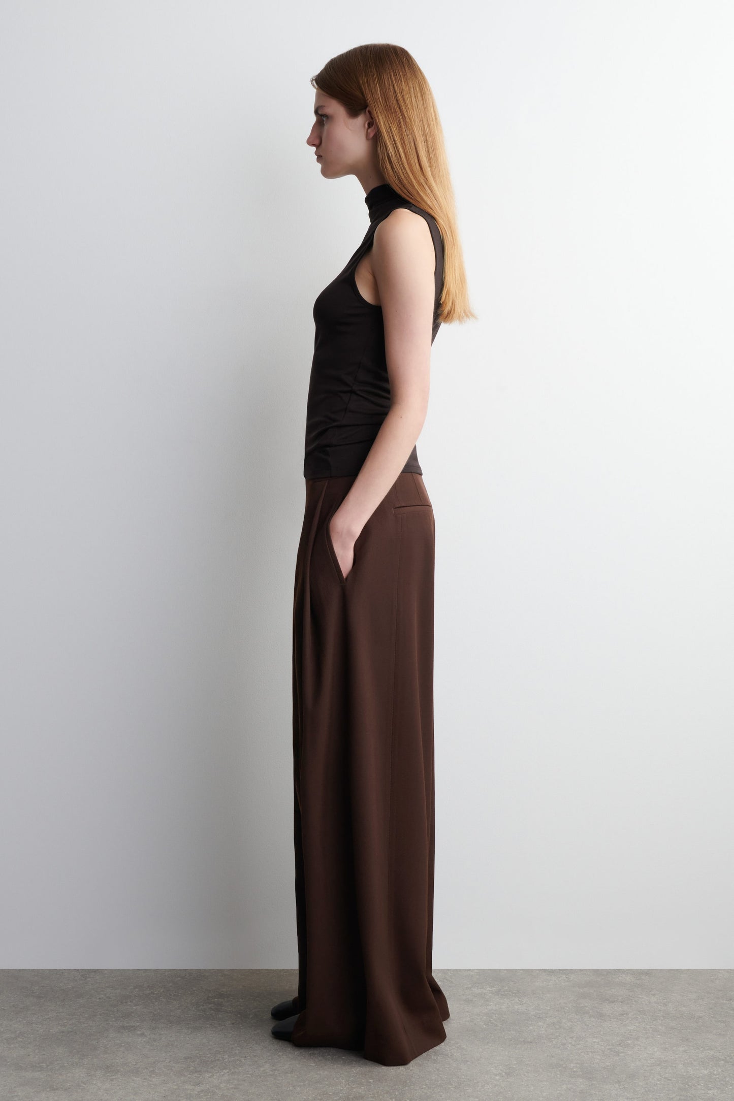 Relaxed Wool-Blend Wide-Leg Trousers
