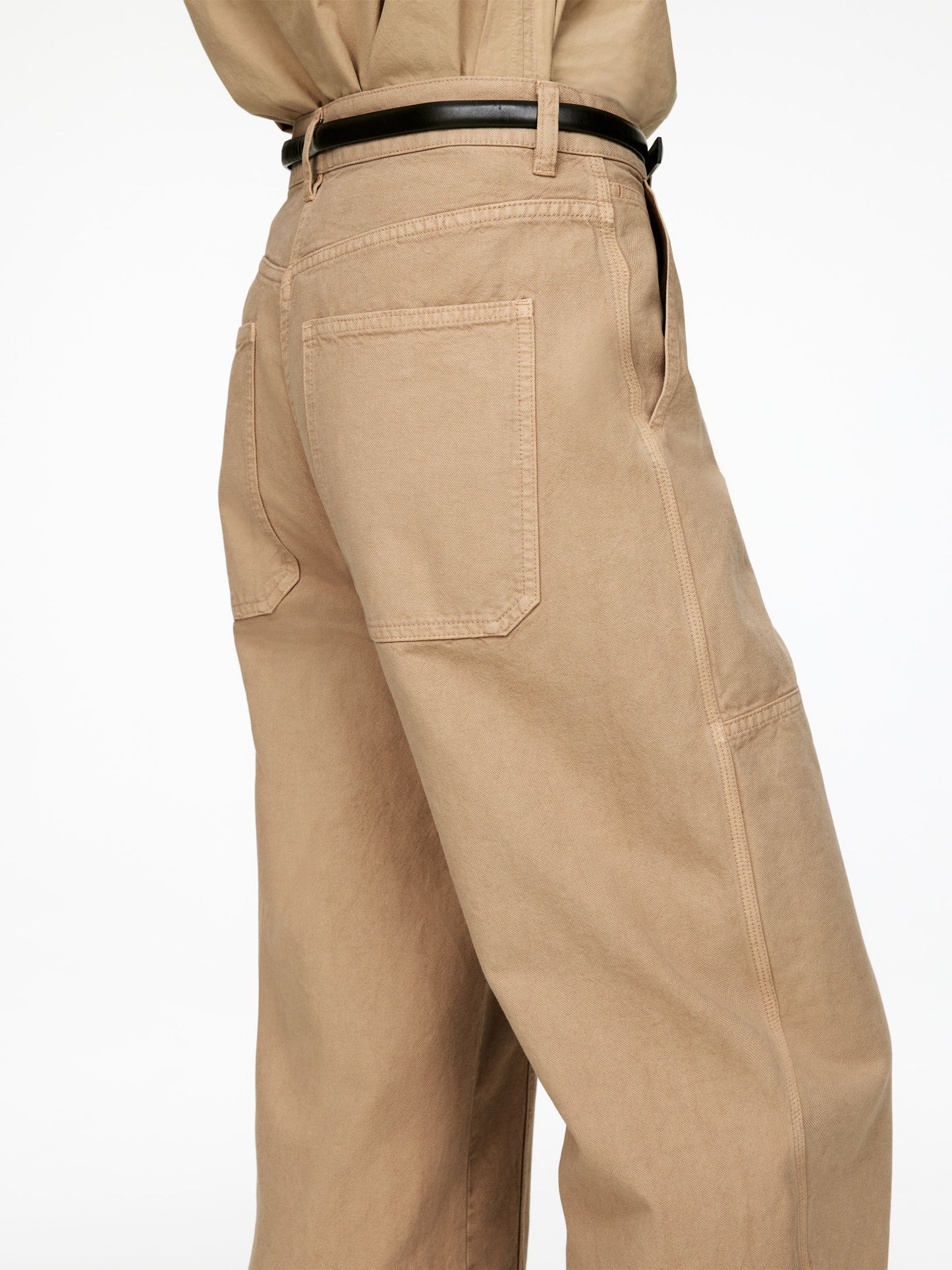 Barrel-Leg Cotton Trousers
