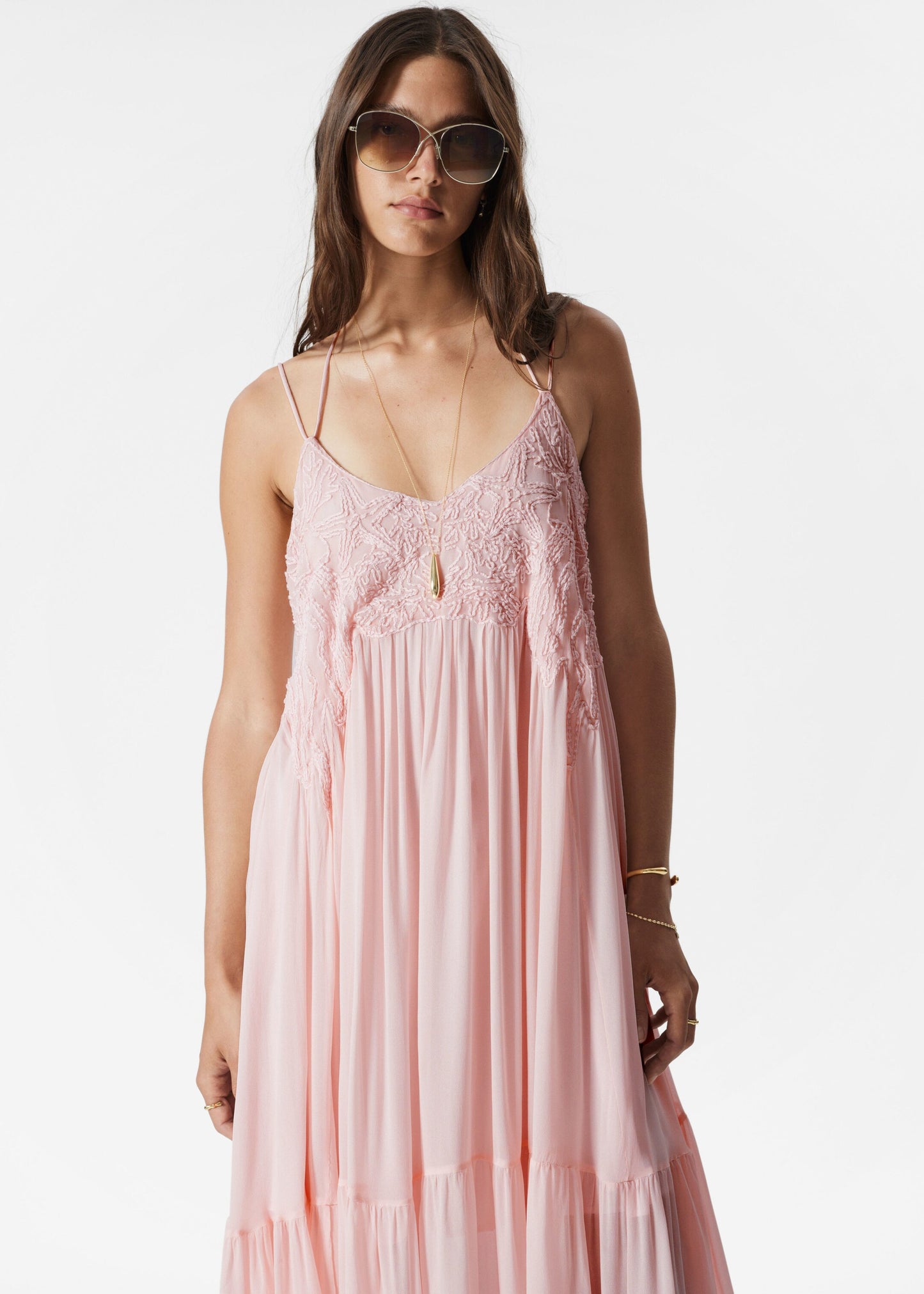 Strappy Embroidered Maxi dress